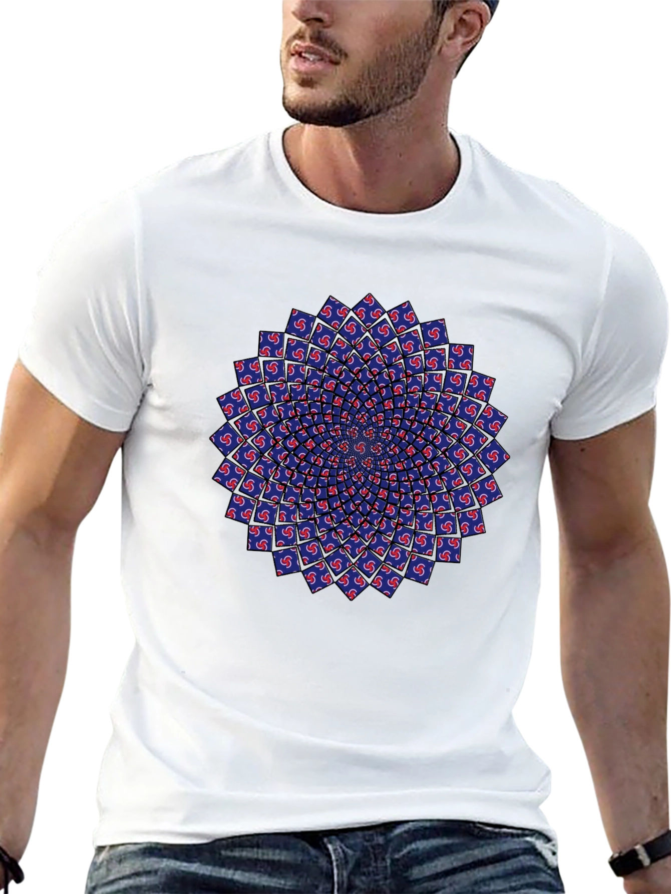 Optical Illusion Mandala Tee - Black Unisex T-Shirt