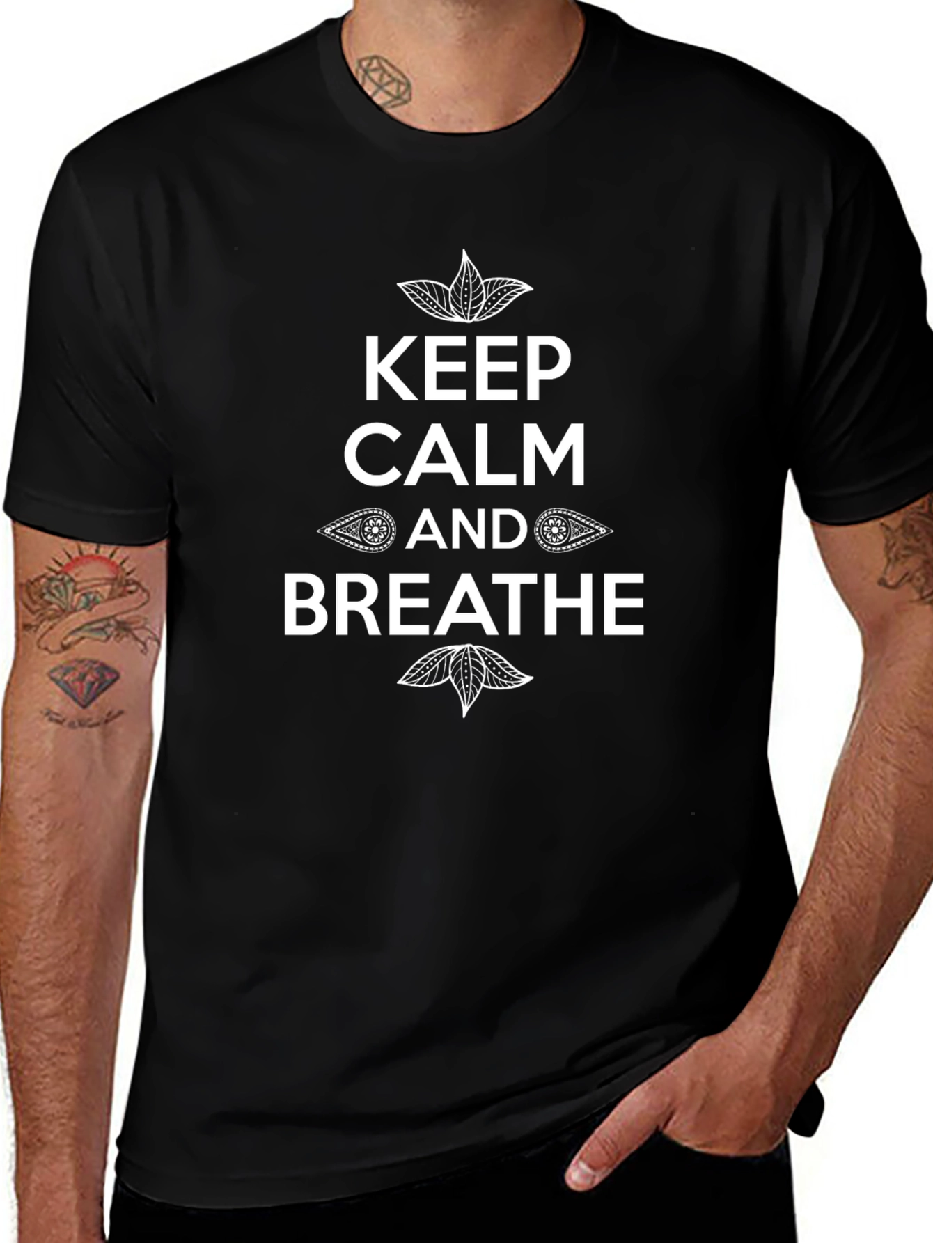 Keep Calm and Breathe T-Shirt - Black