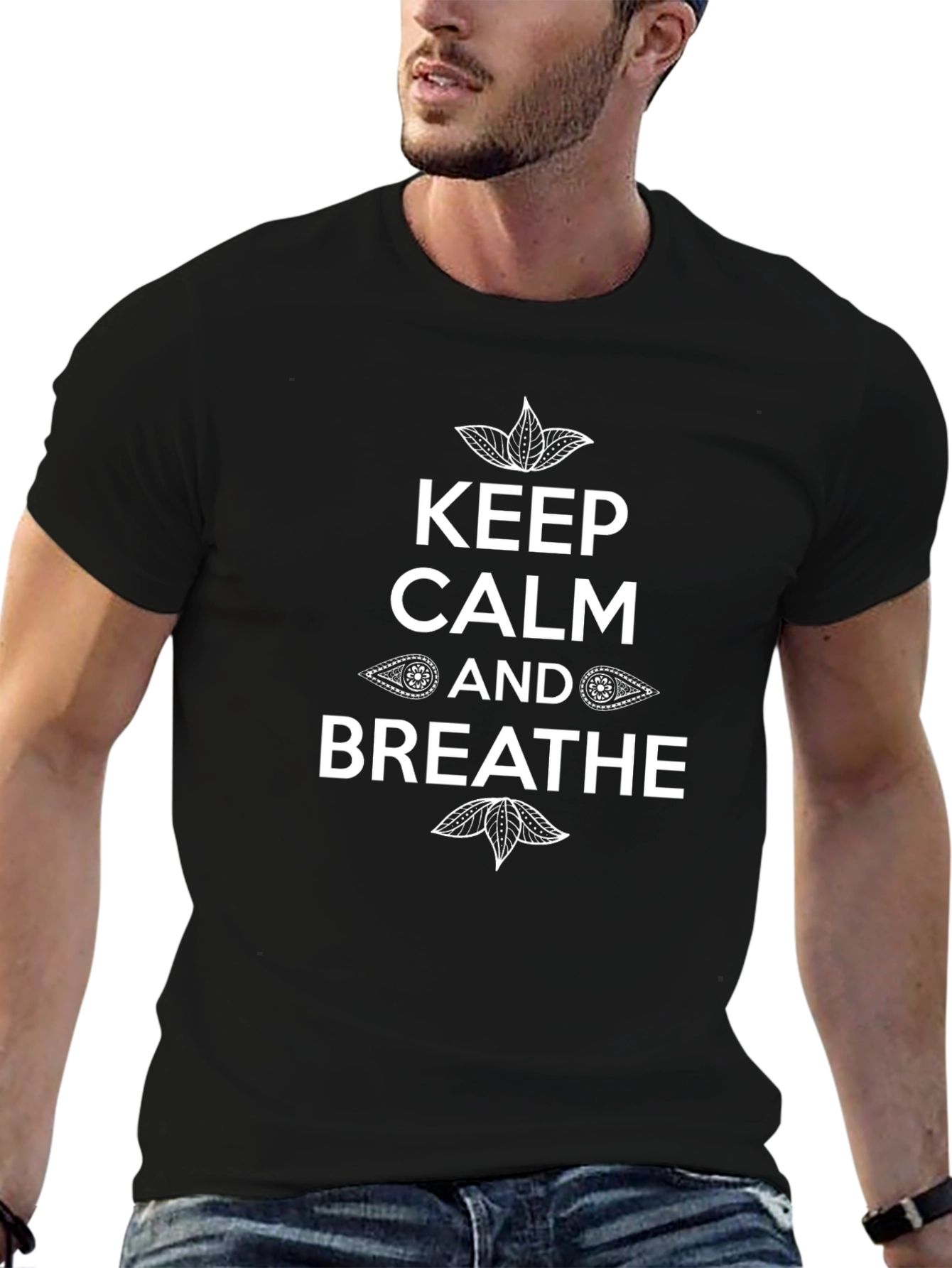Keep Calm and Breathe T-Shirt - Black