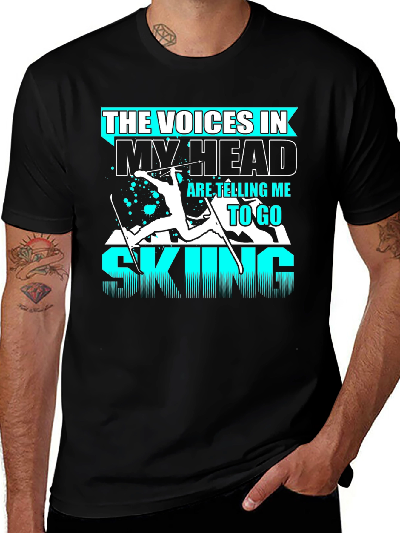 Voices in My Head Skiing T-Shirt
