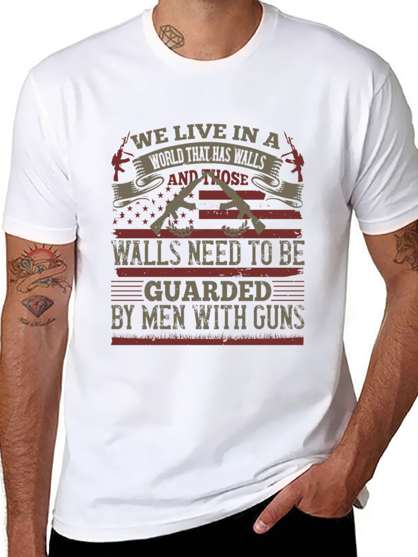 Patriotic We Live In A World T-Shirt