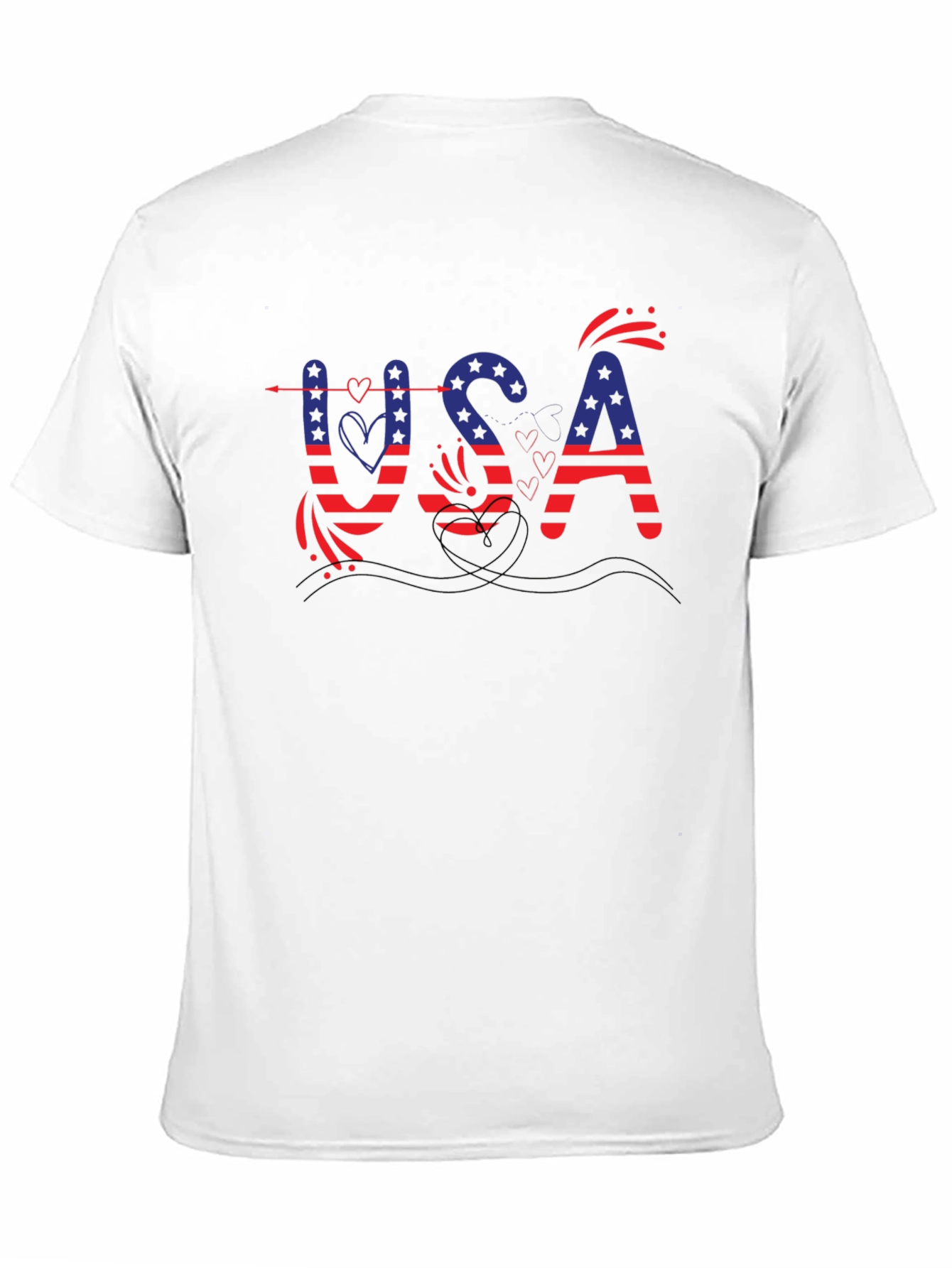 Patriotic USA Graphic Print T-Shirt