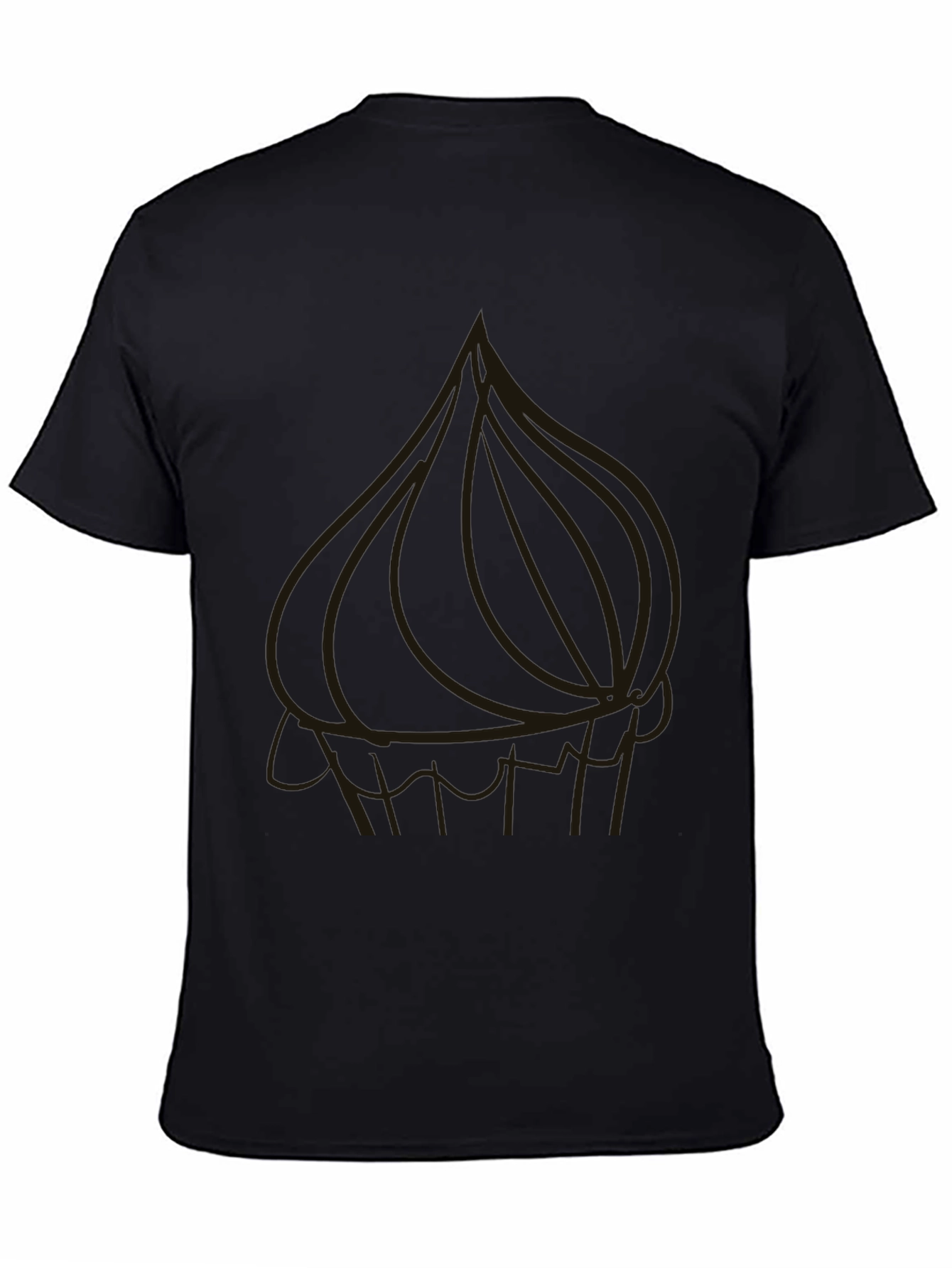 Mens Black Graphic T-Shirt - Onion Design