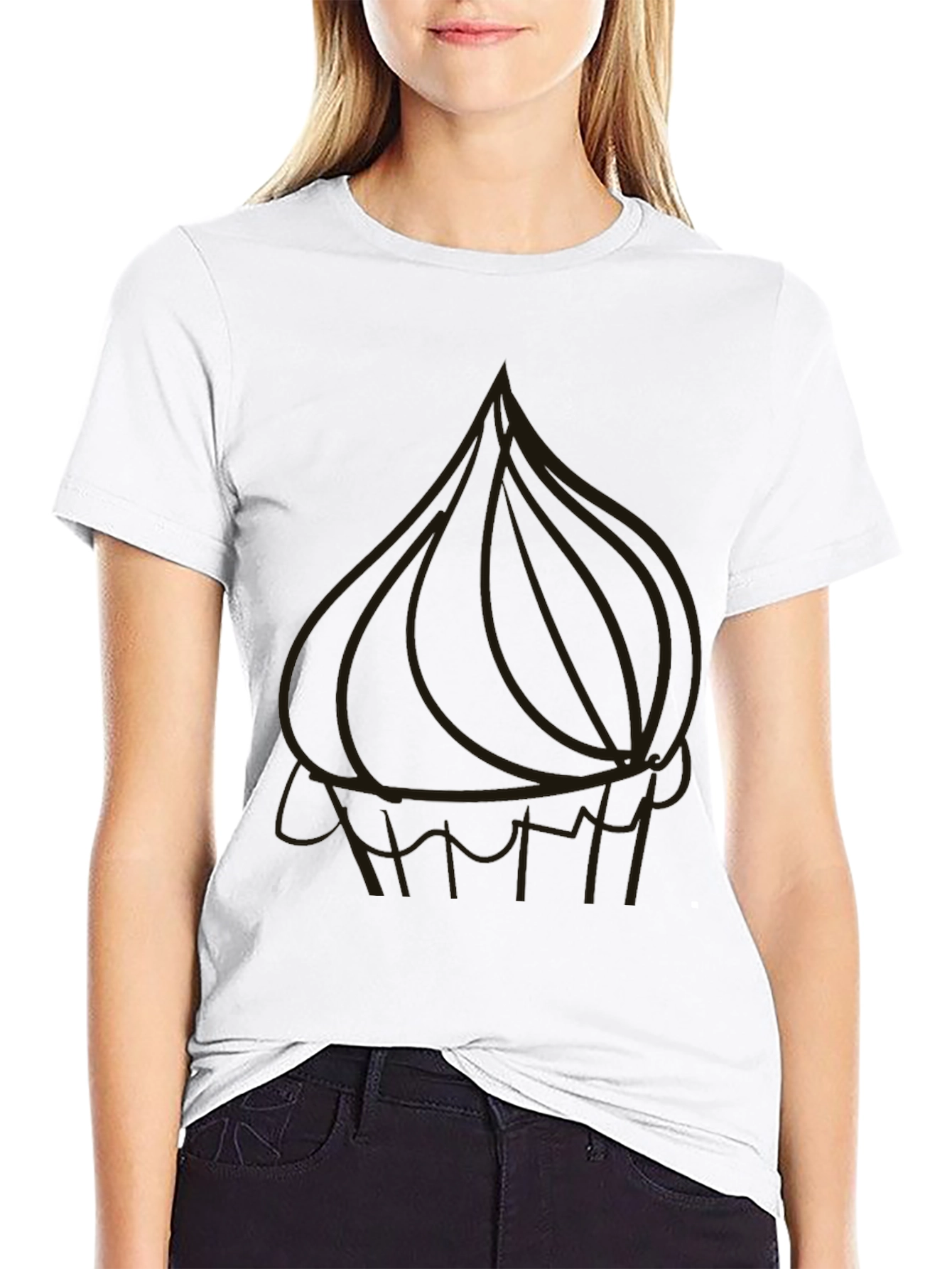 Mens Black Graphic T-Shirt - Onion Design