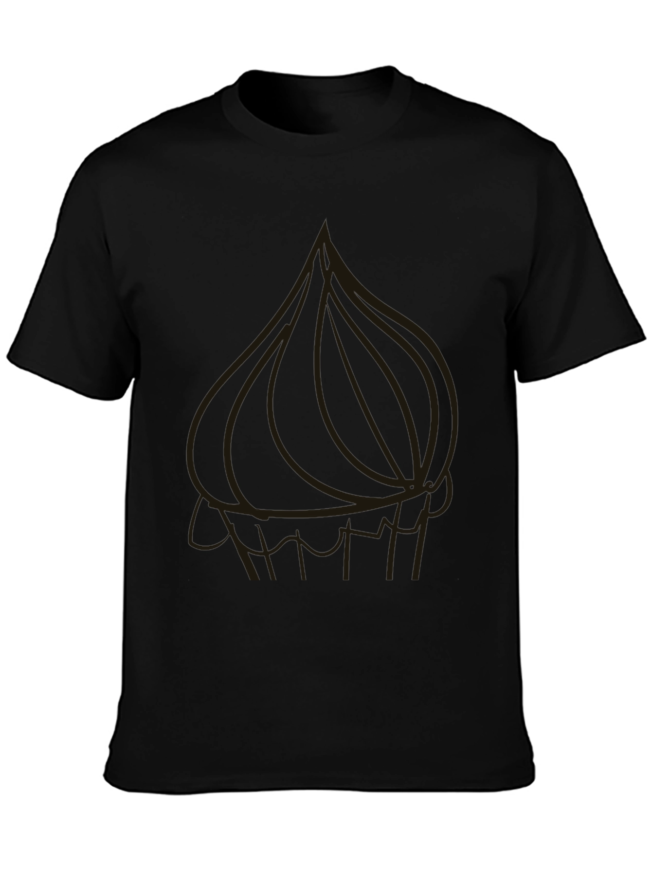 Mens Black Graphic T-Shirt - Onion Design