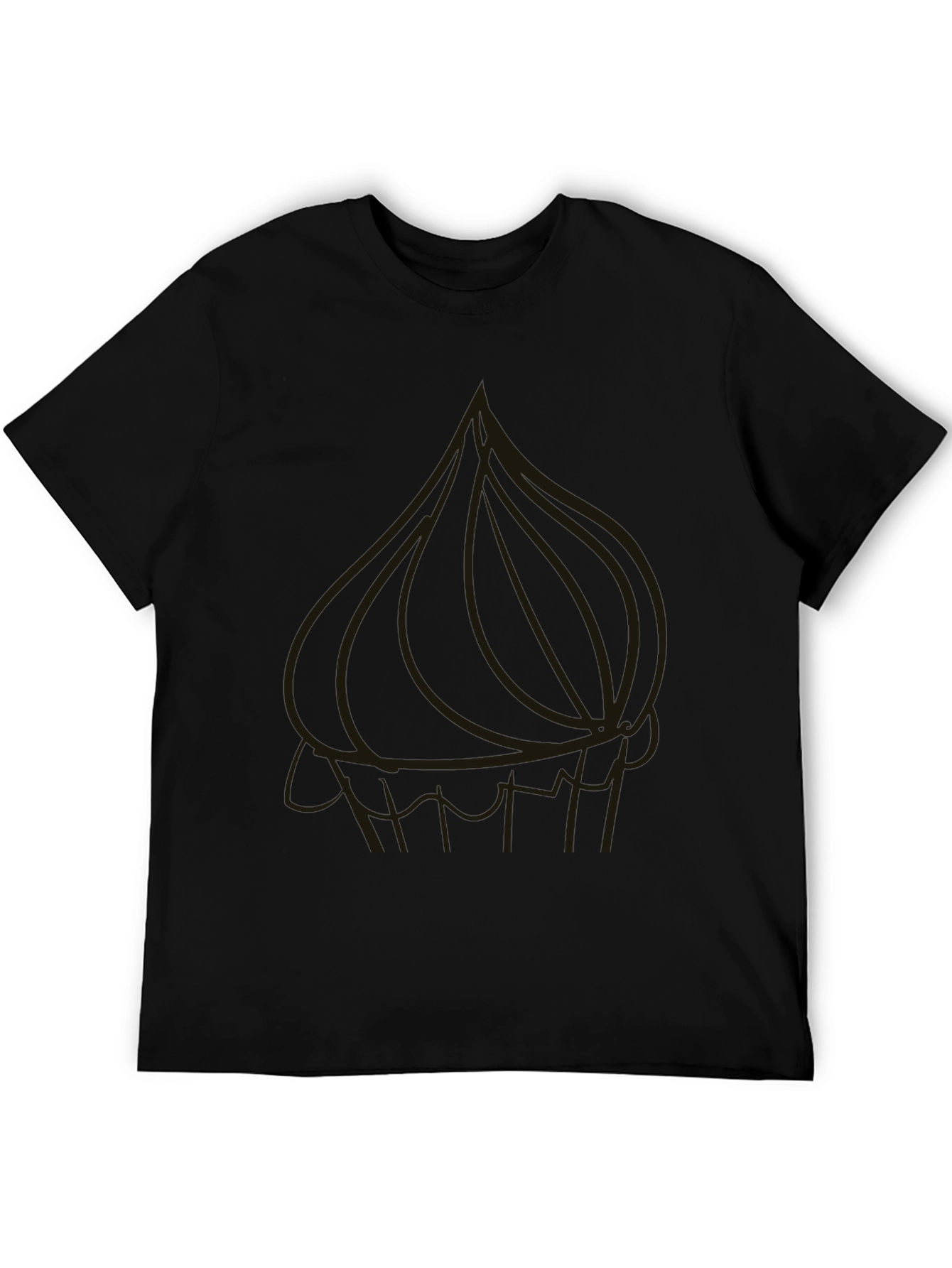 Mens Black Graphic T-Shirt - Onion Design