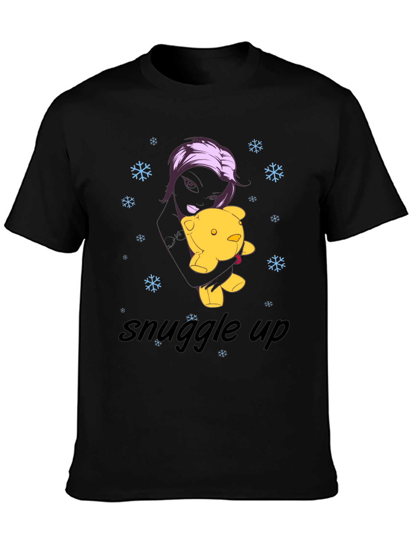 Snuggle Up Black Graphic Tee