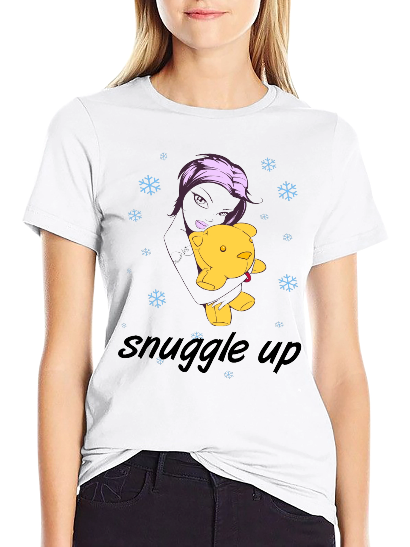 Snuggle Up Black Graphic Tee