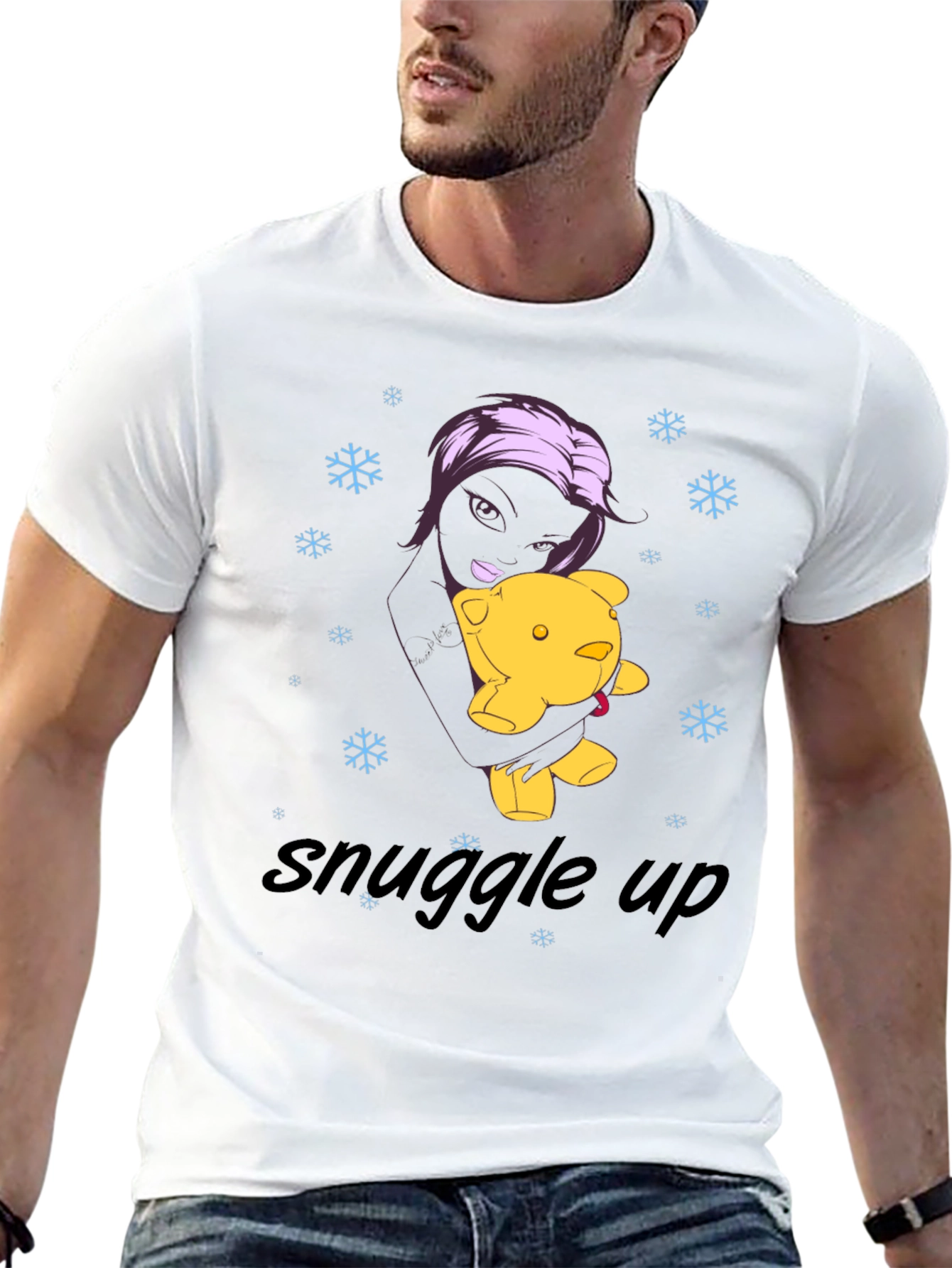 Snuggle Up Black Graphic Tee