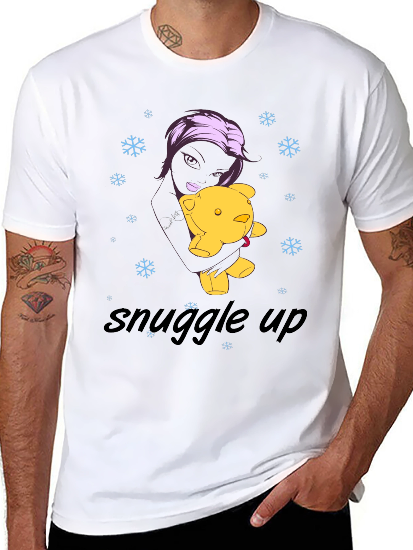 Snuggle Up Black Graphic Tee