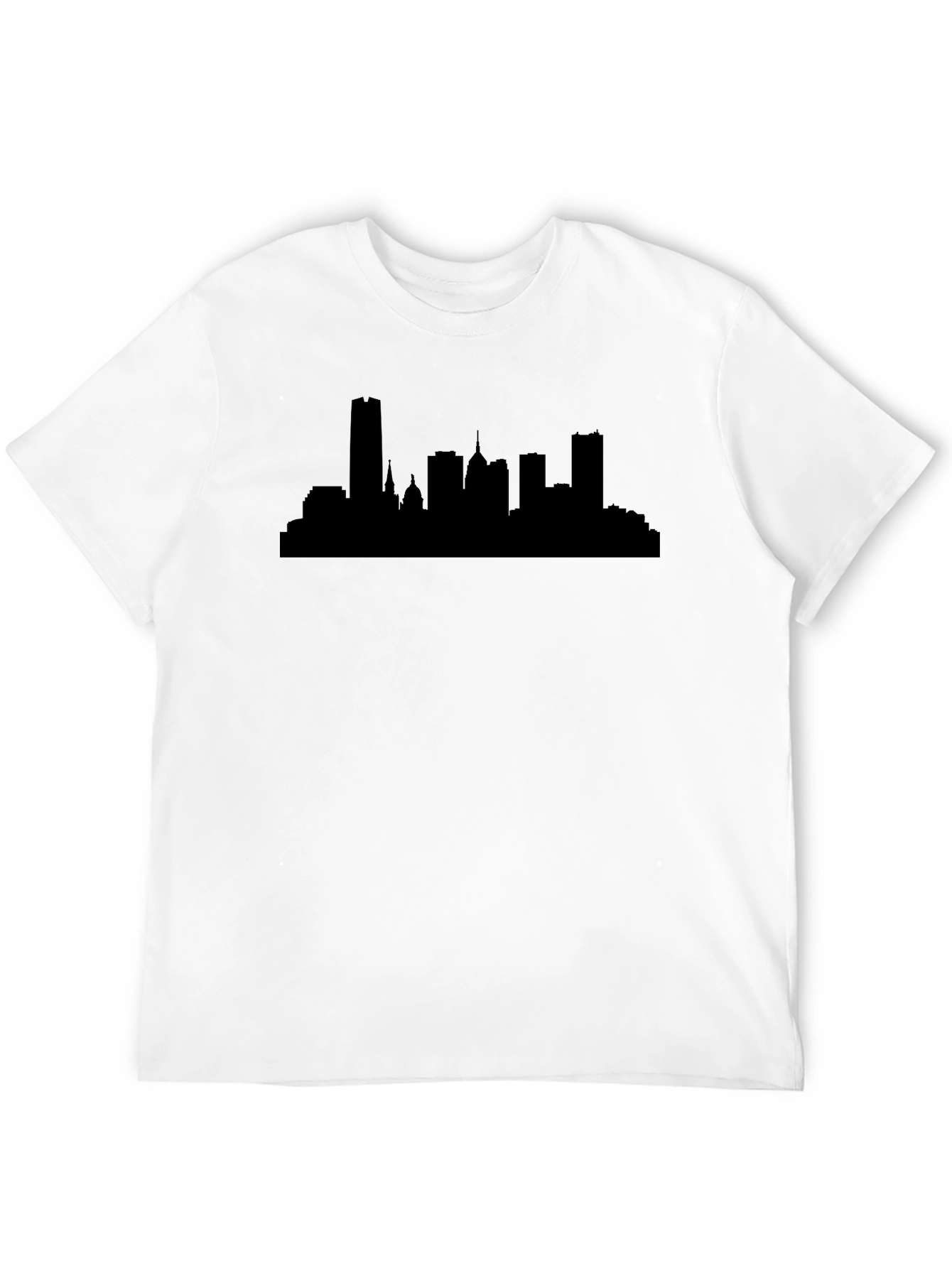 City Skyline Graphic Tee - Black Cotton T-Shirt