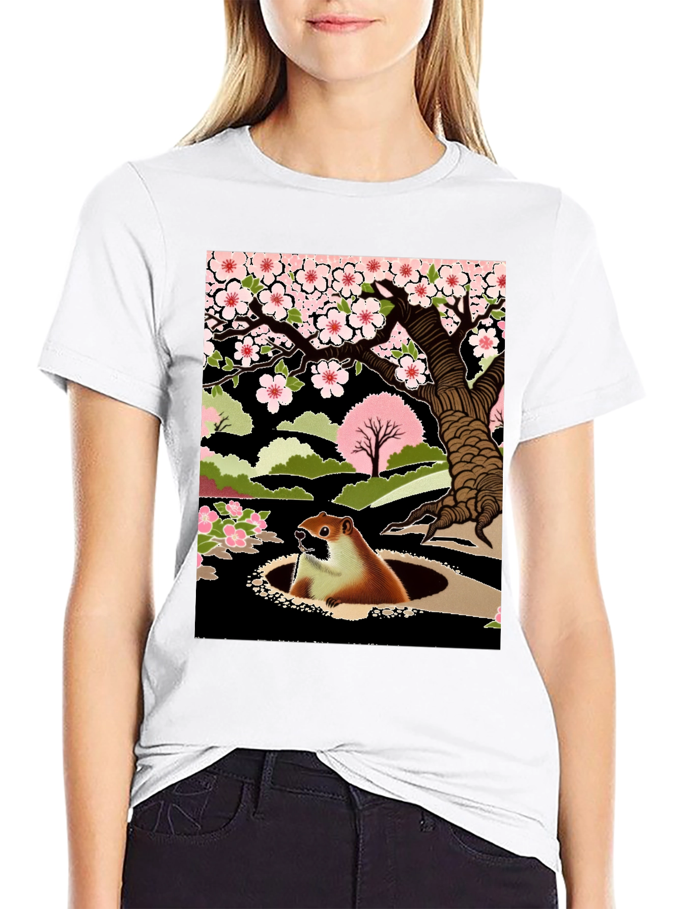 Groundhog in Hole Graphic Tee