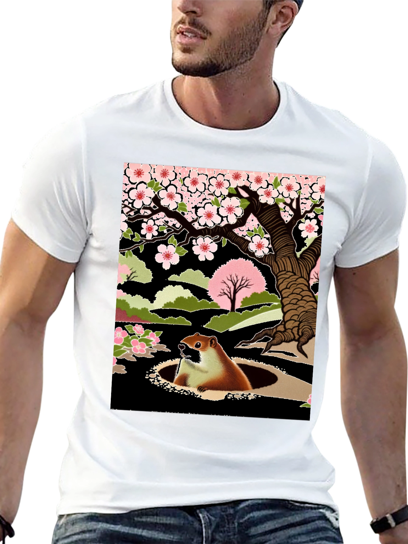 Groundhog in Hole Graphic Tee