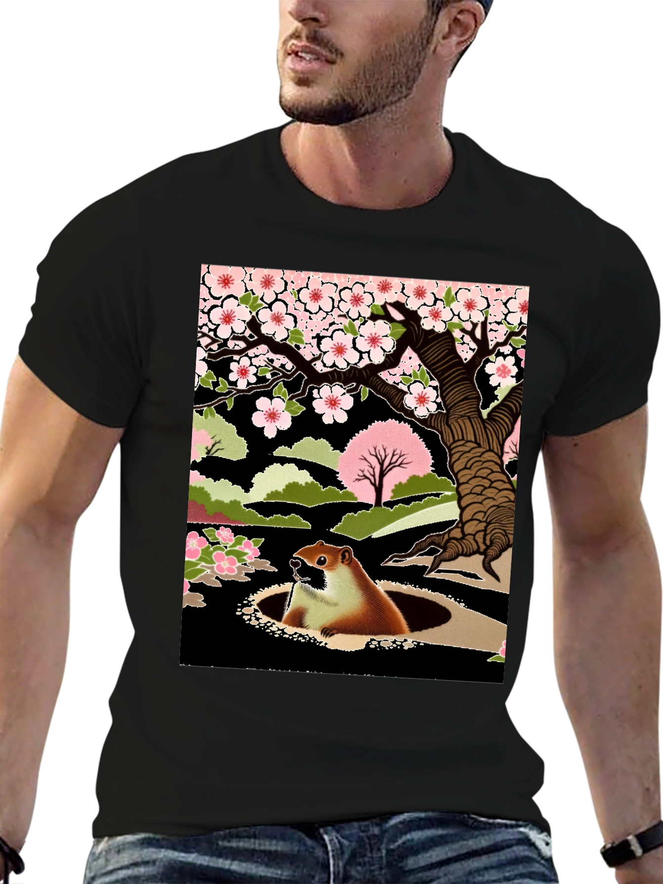 Groundhog in Hole Graphic Tee