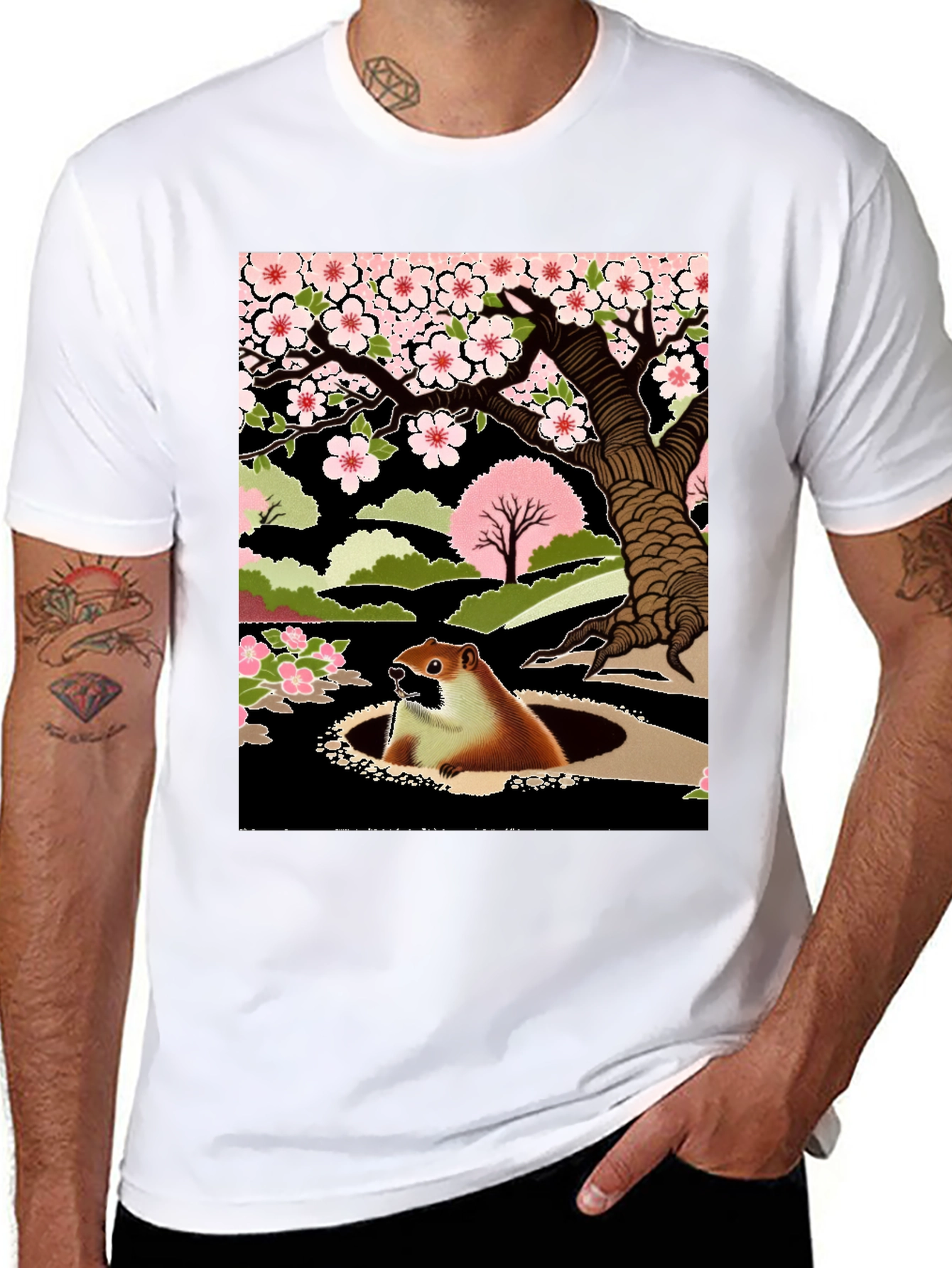 Groundhog in Hole Graphic Tee