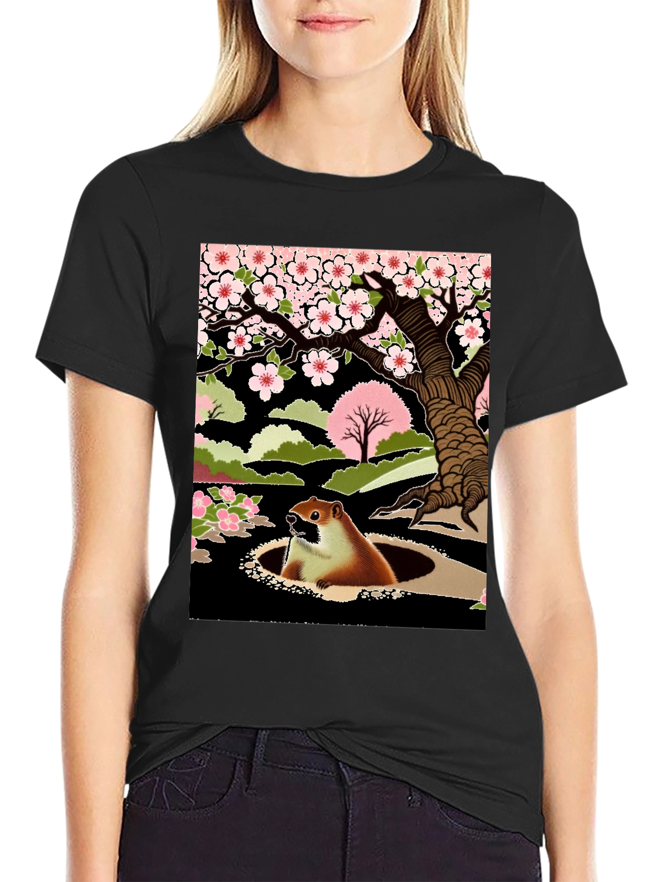 Groundhog in Hole Graphic Tee