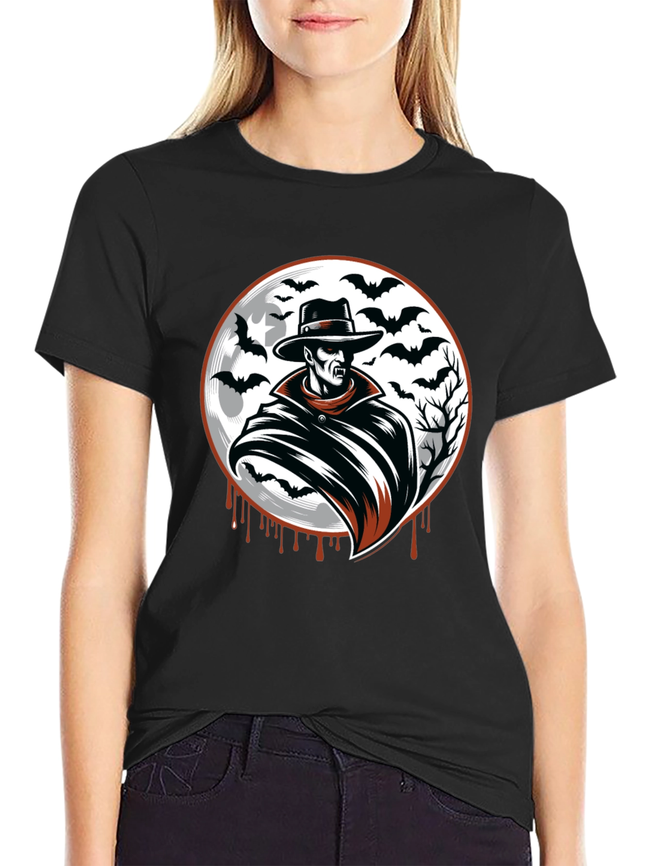 Vampire Bat Graphic Black T-Shirt