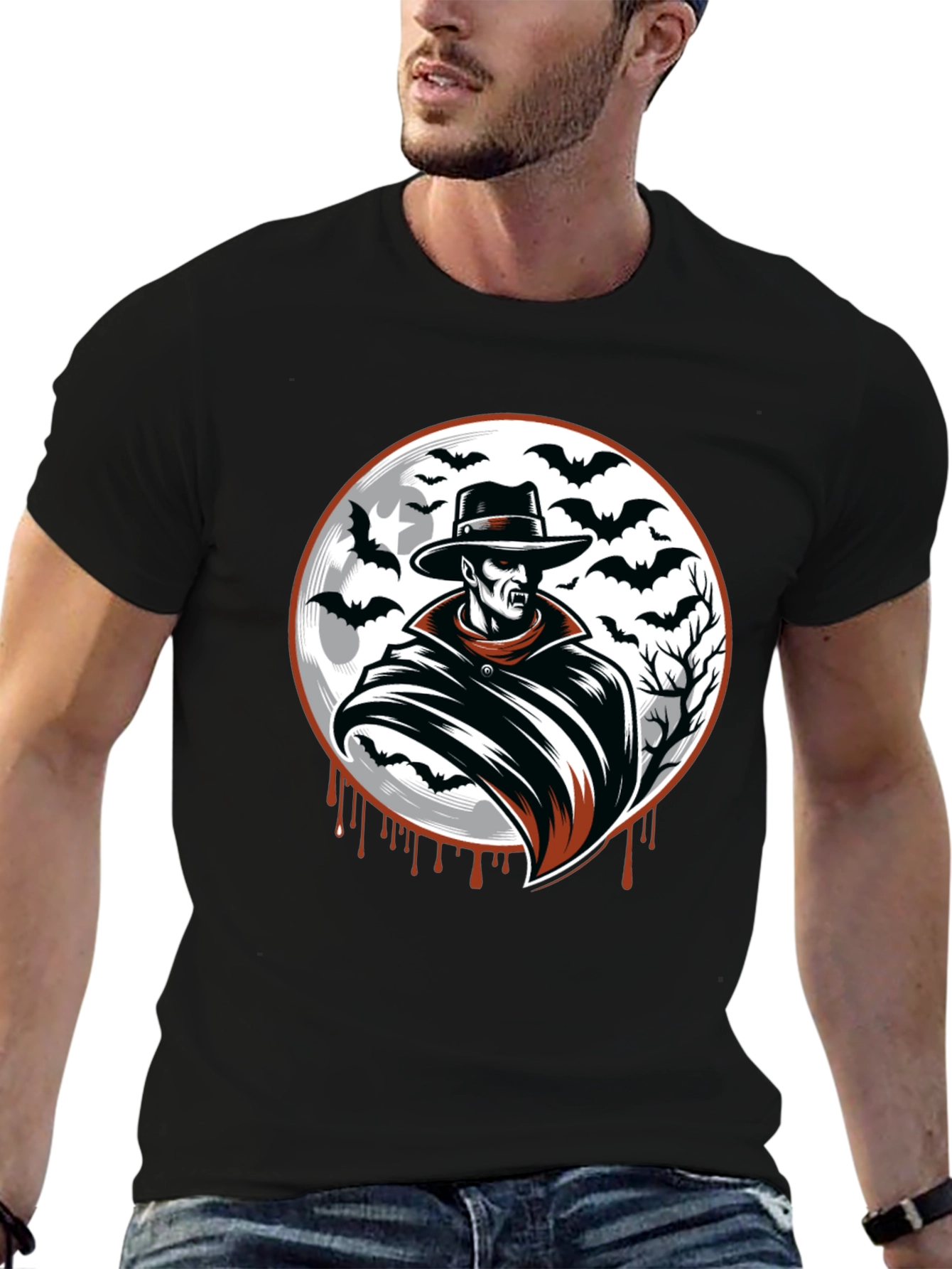Vampire Bat Graphic Black T-Shirt