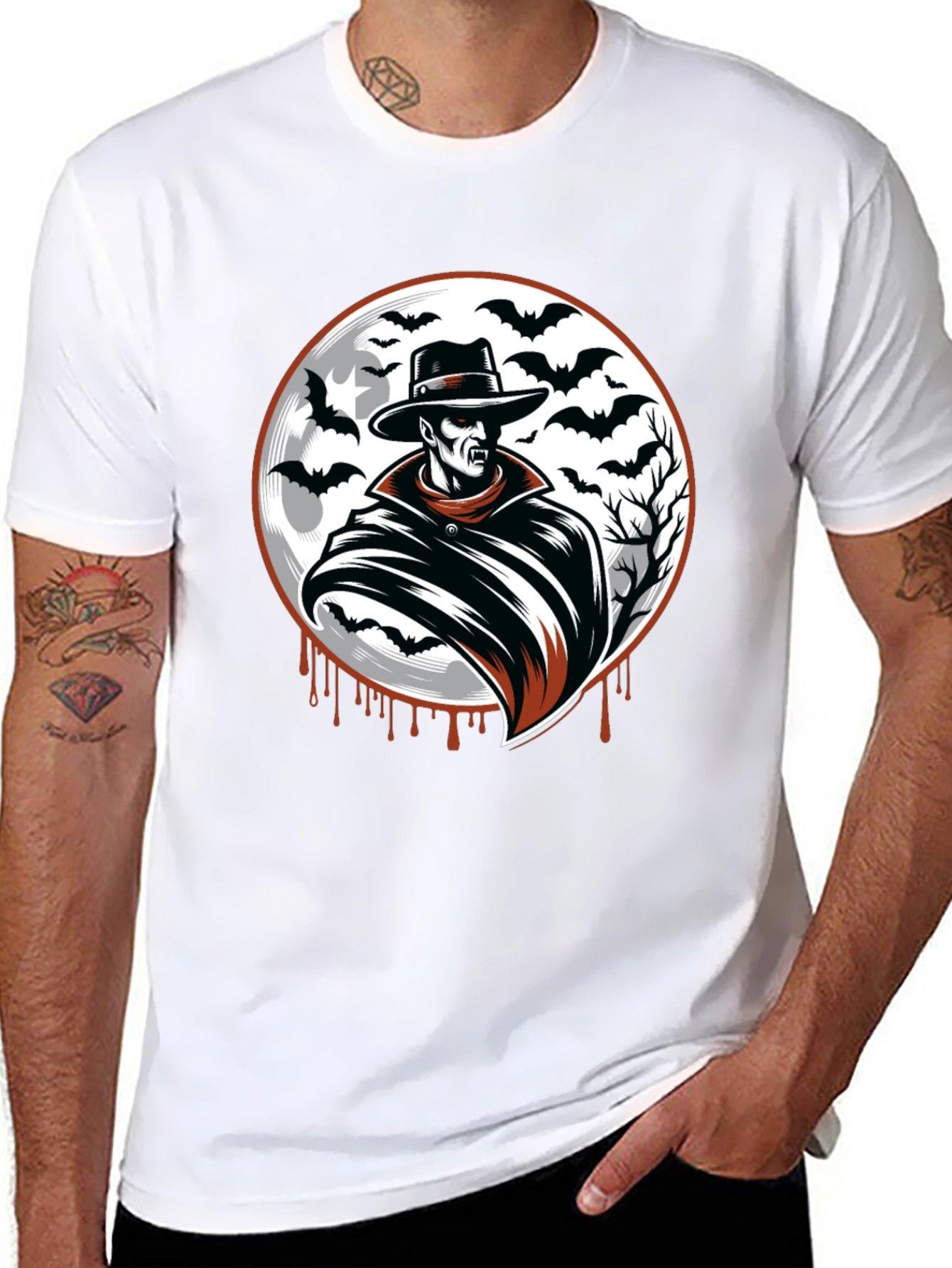 Vampire Bat Graphic Black T-Shirt