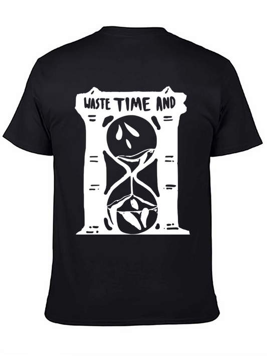 Waste Time Hourglass Graphic Tee - Black