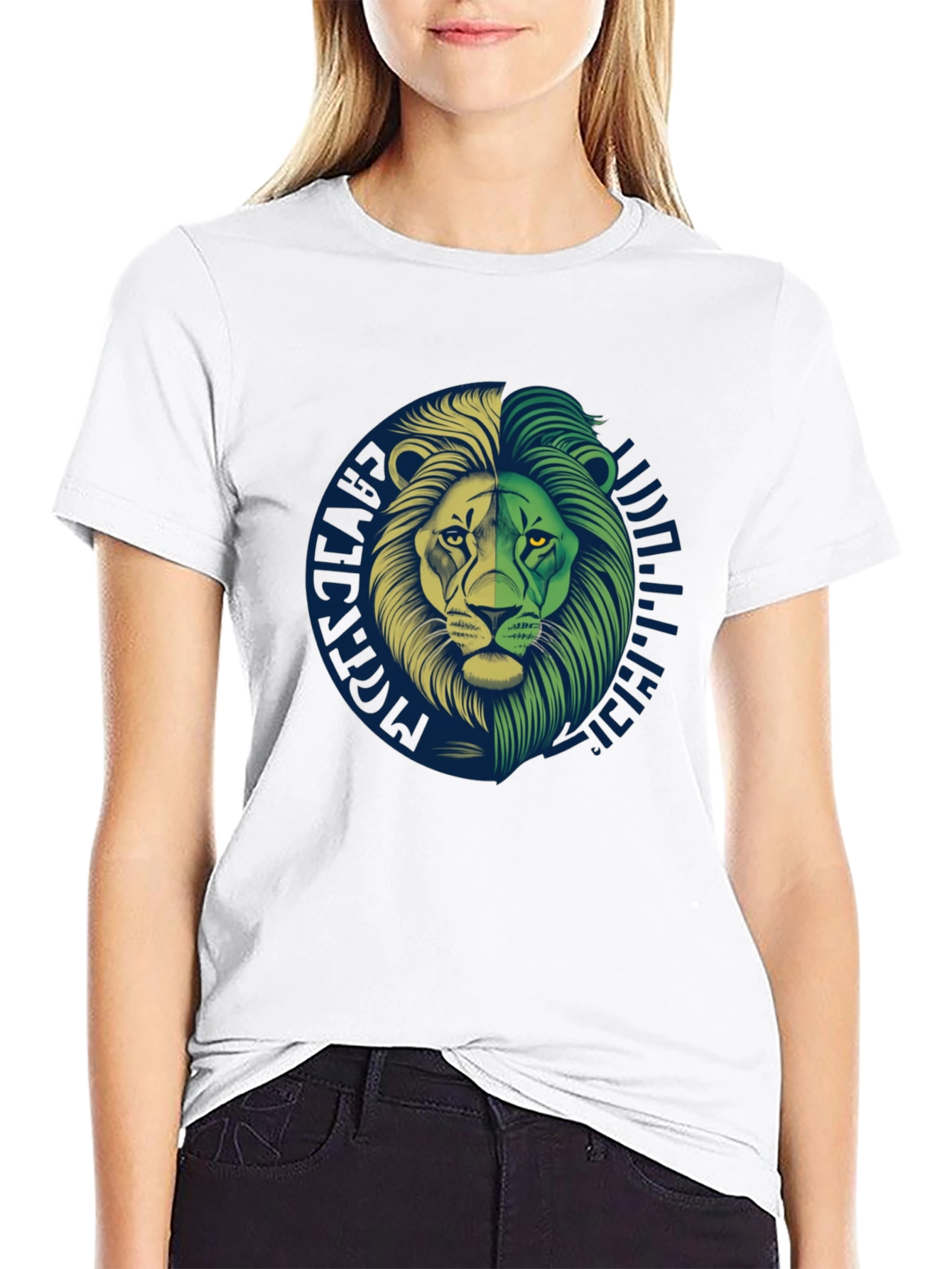 Lion Graphic Print Black T-Shirt