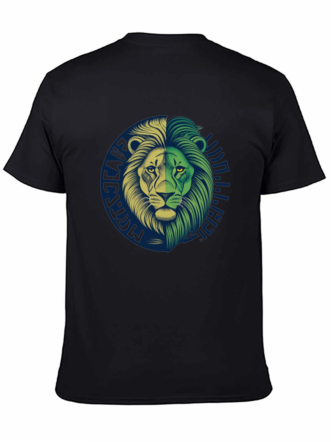 Lion Graphic Print Black T-Shirt
