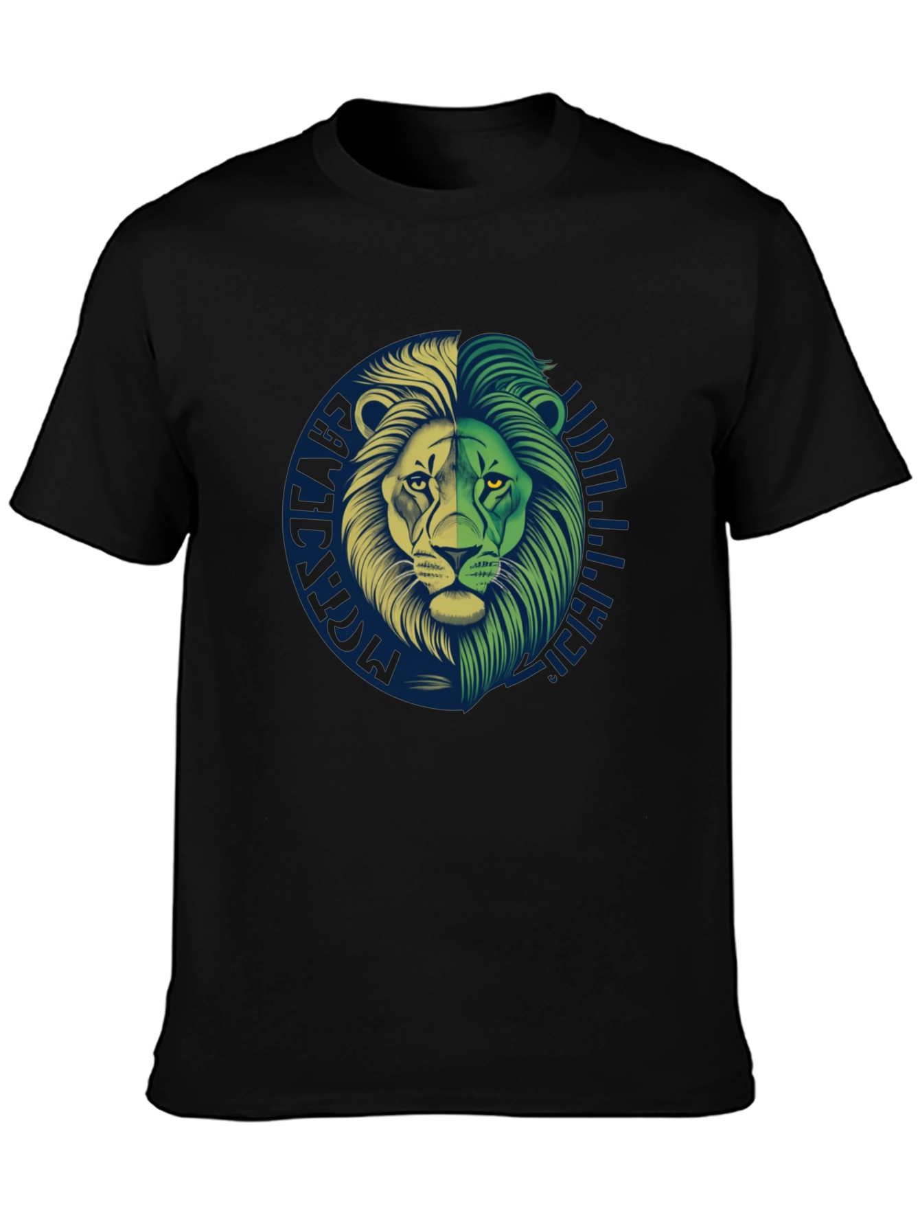 Lion Graphic Print Black T-Shirt
