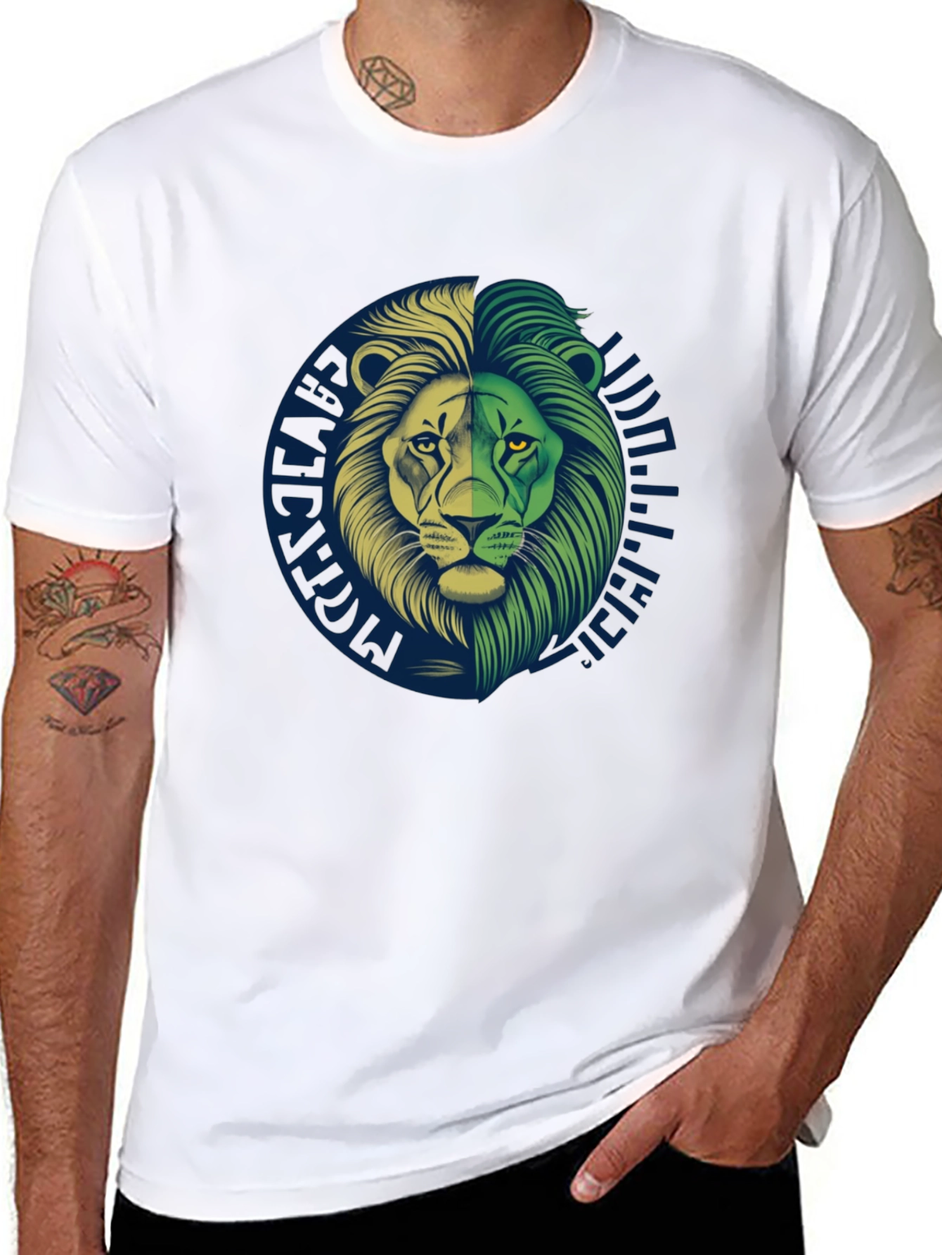 Lion Graphic Print Black T-Shirt