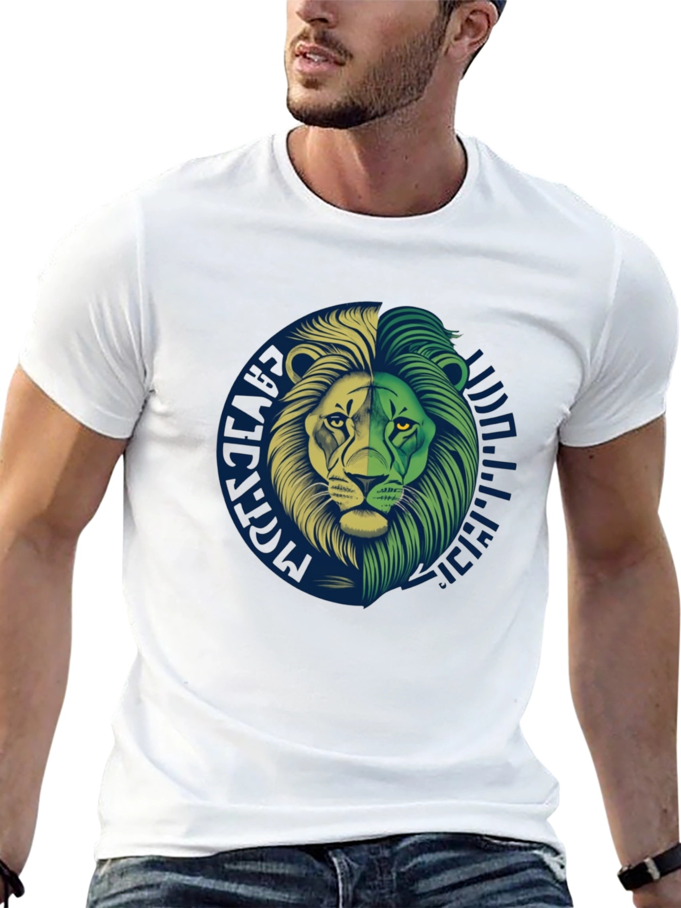 Lion Graphic Print Black T-Shirt