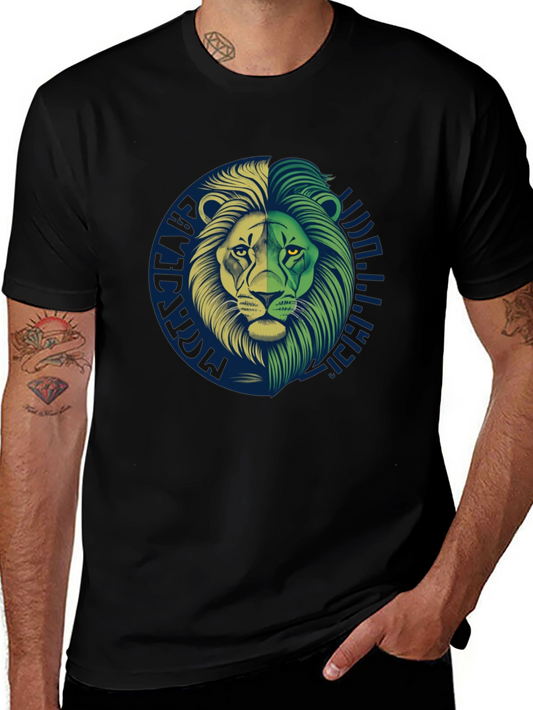 Lion Graphic Print Black T-Shirt