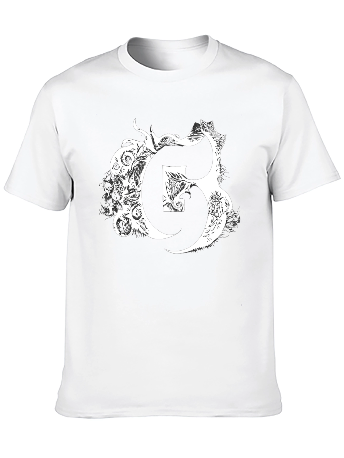 Letter G Graphic Print Black T-Shirt