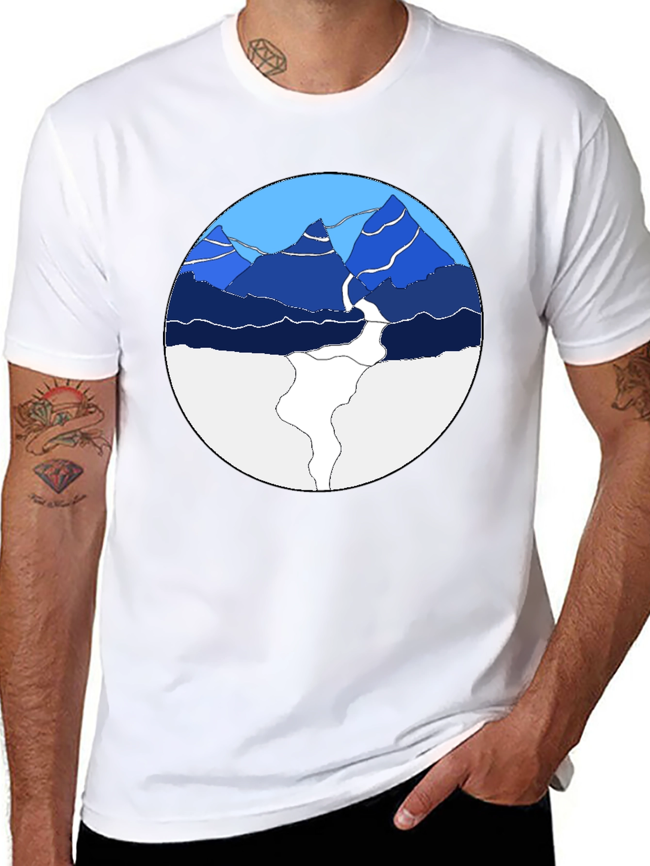 Mountain Graphic Print Crew Neck T-Shirt