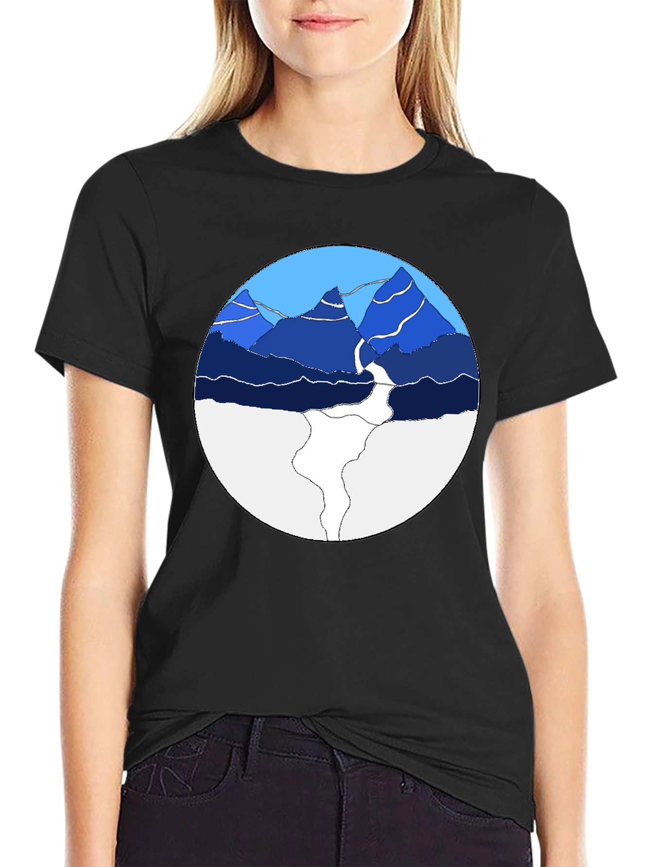 Mountain Graphic Print Crew Neck T-Shirt