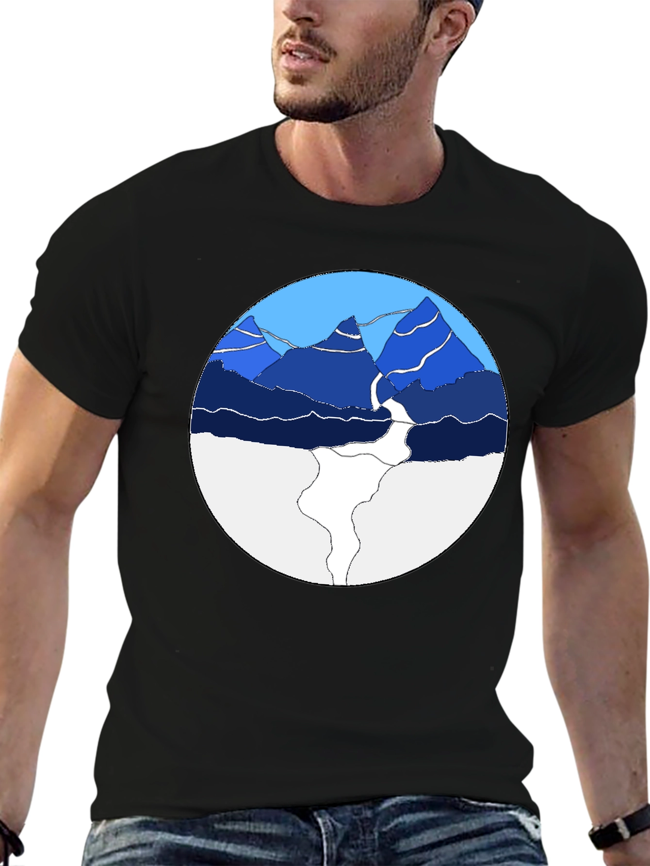 Mountain Graphic Print Crew Neck T-Shirt