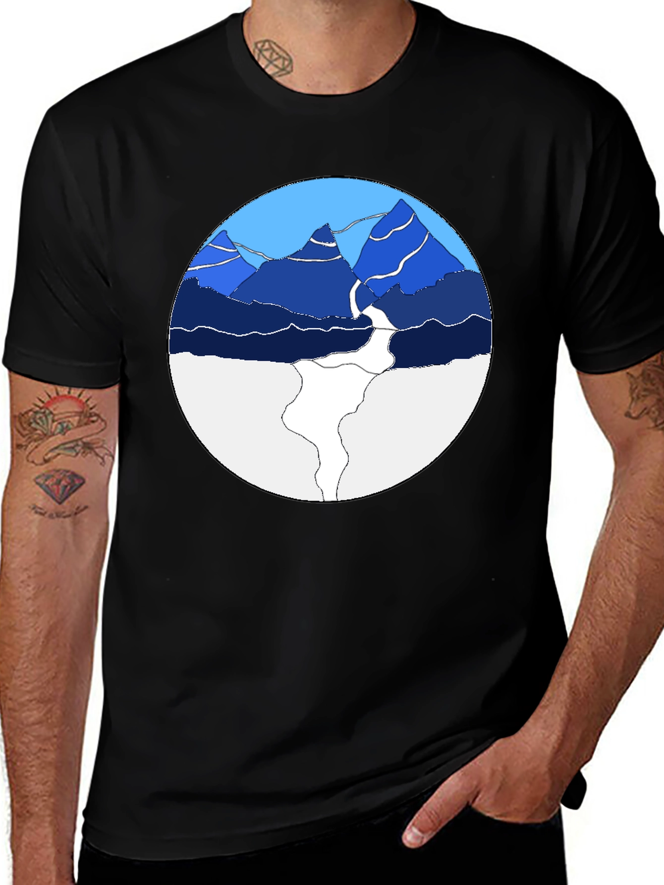 Mountain Graphic Print Crew Neck T-Shirt