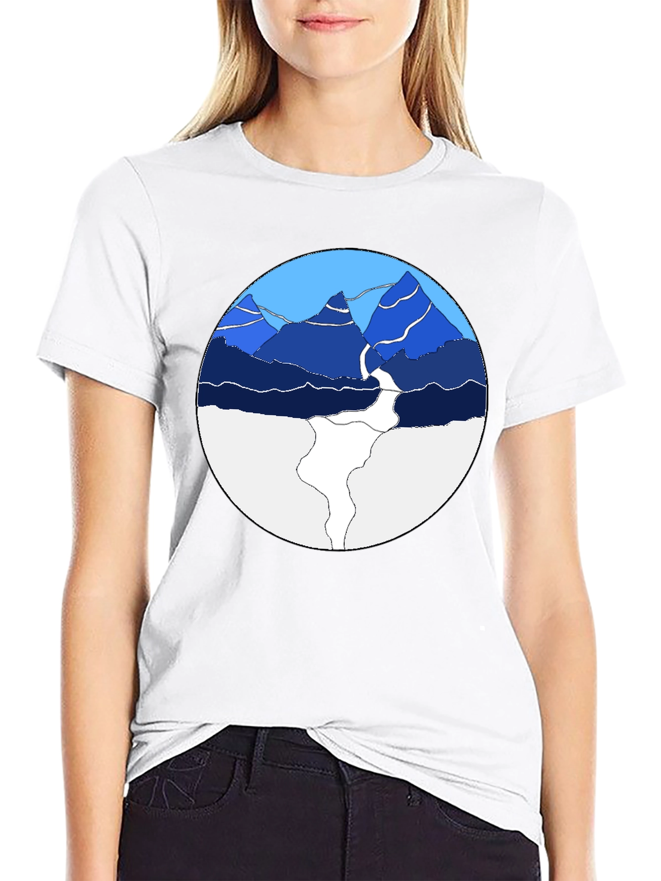 Mountain Graphic Print Crew Neck T-Shirt