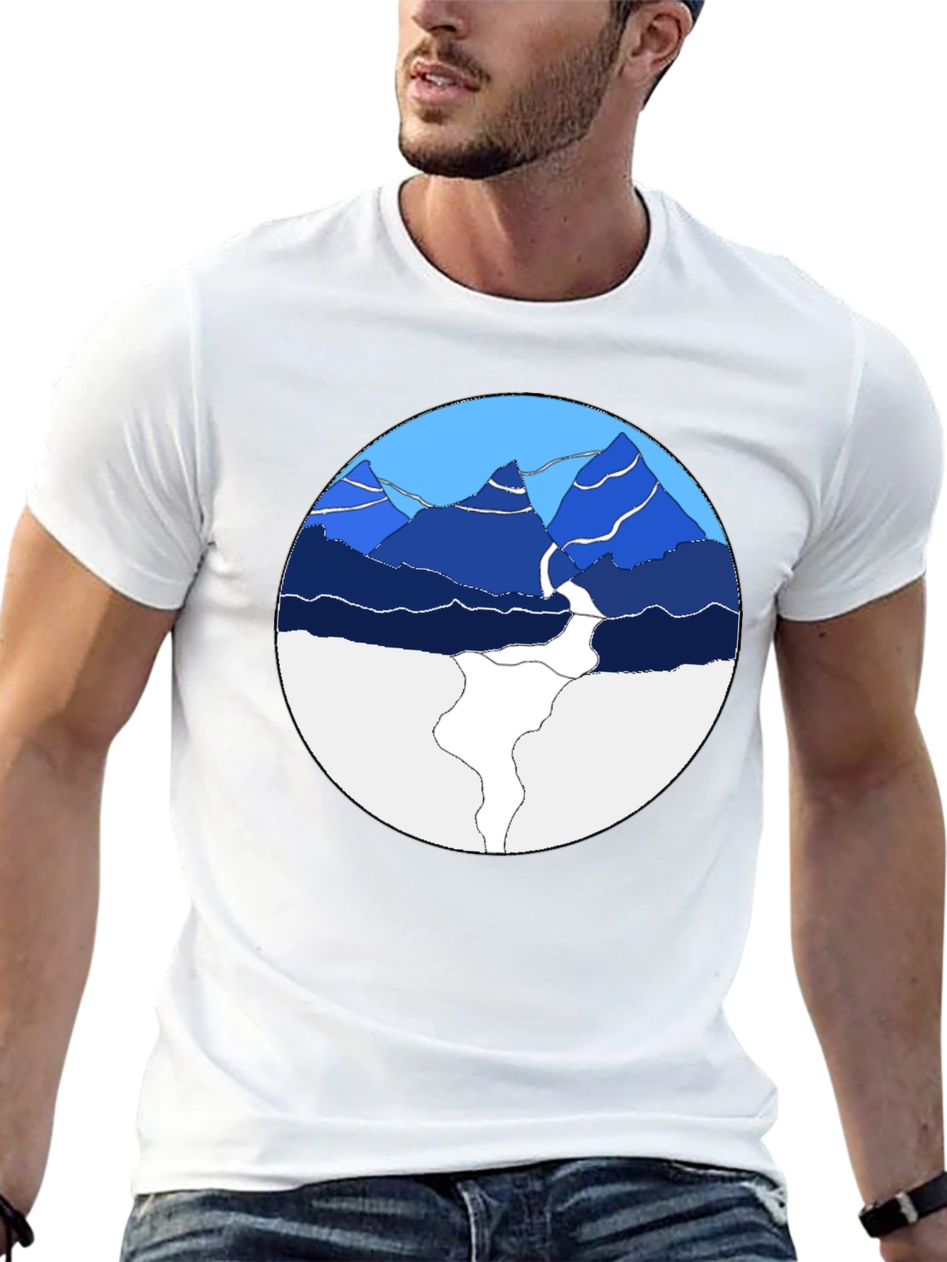 Mountain Graphic Print Crew Neck T-Shirt