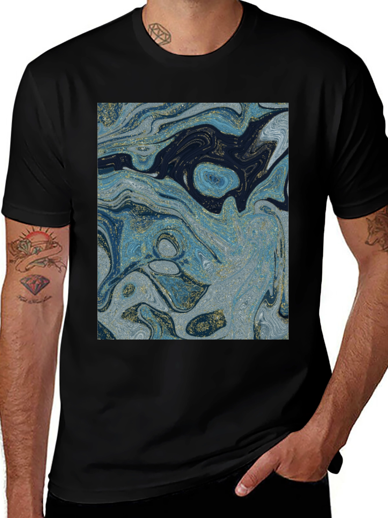 Abstract Art Black T-Shirt - Stylish Graphic Tee