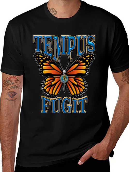 Tempus Fugit Butterfly Graphic T-Shirt