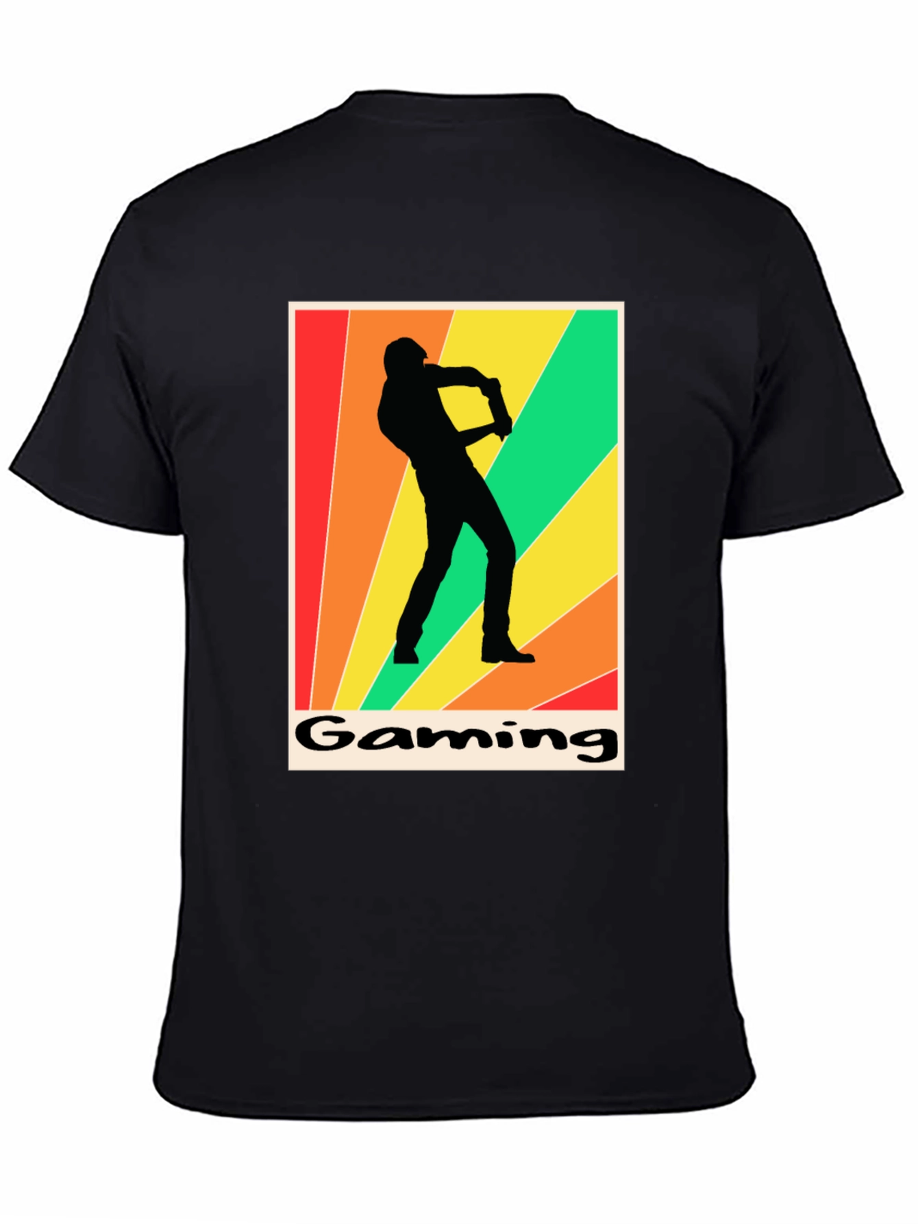 Gaming T-Shirt Retro Gamer Silhouette Graphic Tee