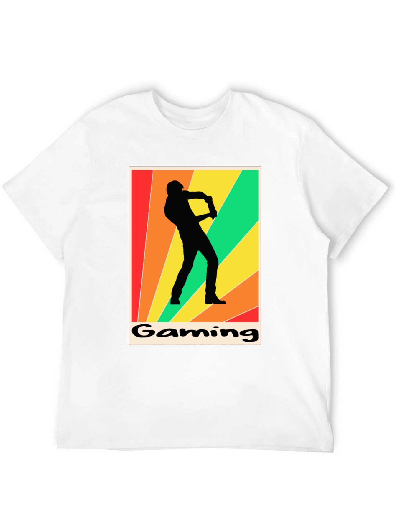 Gaming T-Shirt Retro Gamer Silhouette Graphic Tee