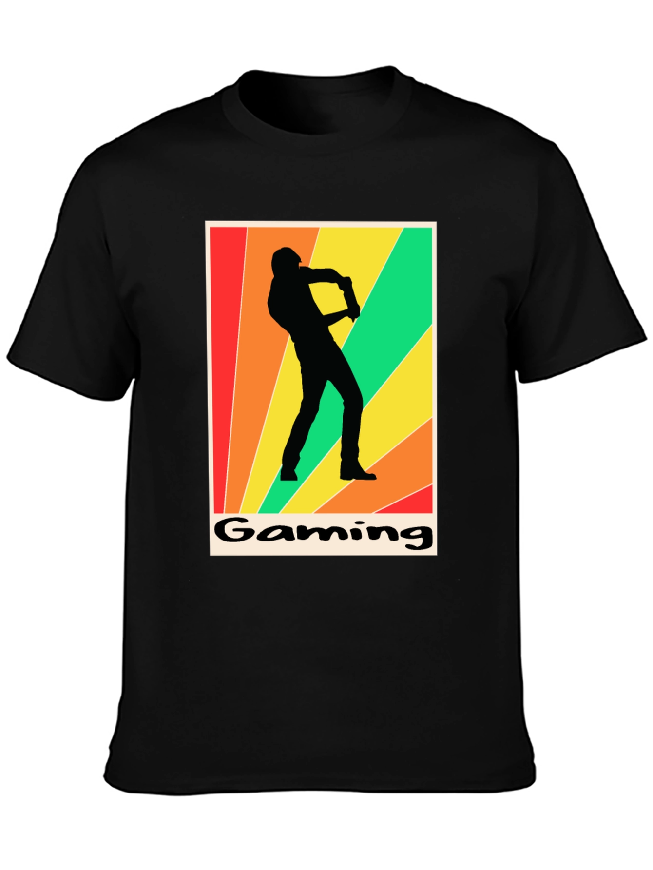 Gaming T-Shirt Retro Gamer Silhouette Graphic Tee
