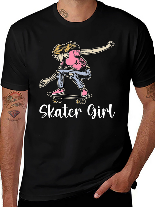 Skater Girl Graphic T-Shirt - Cool Casual Wear