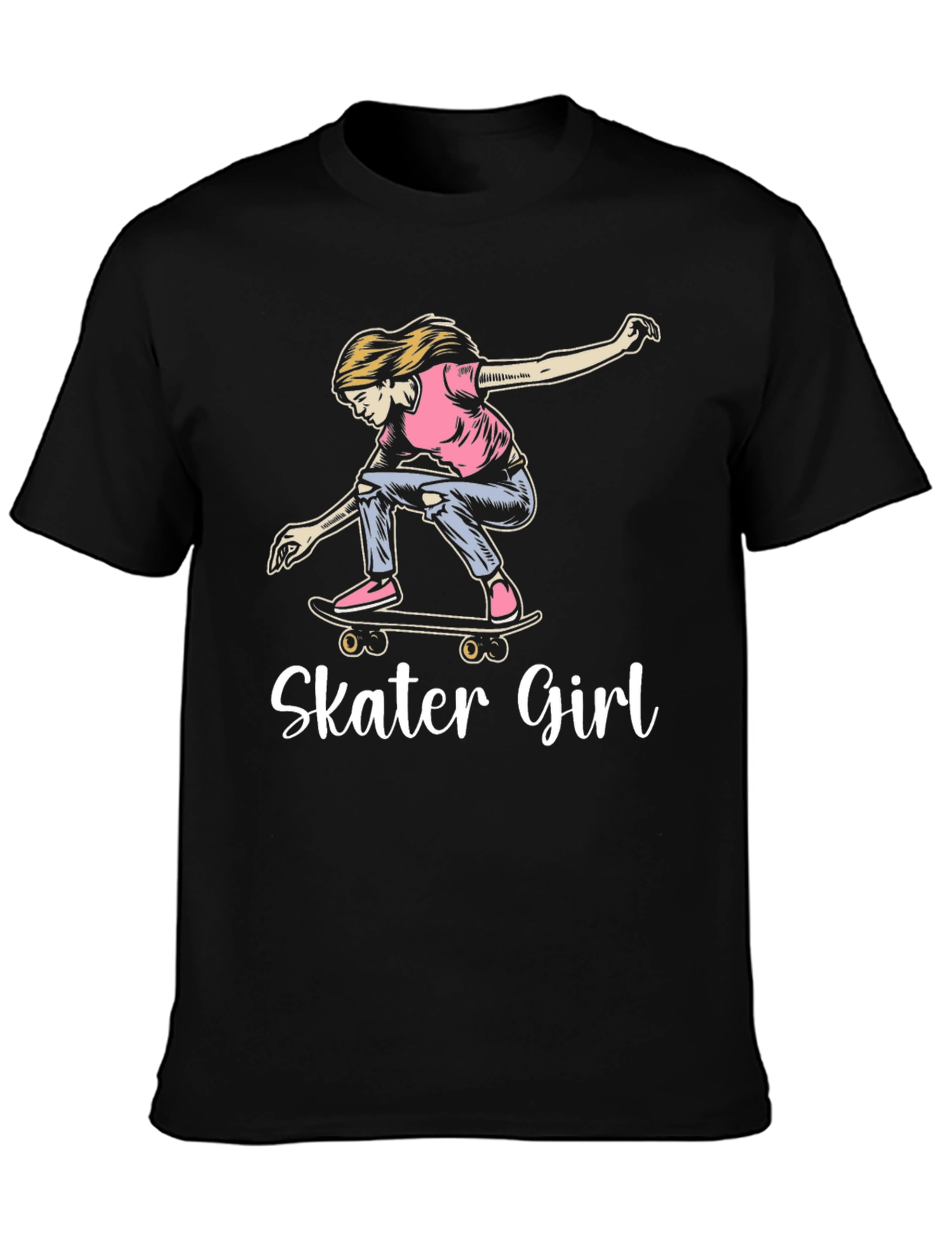 Skater Girl Graphic T-Shirt - Cool Casual Wear