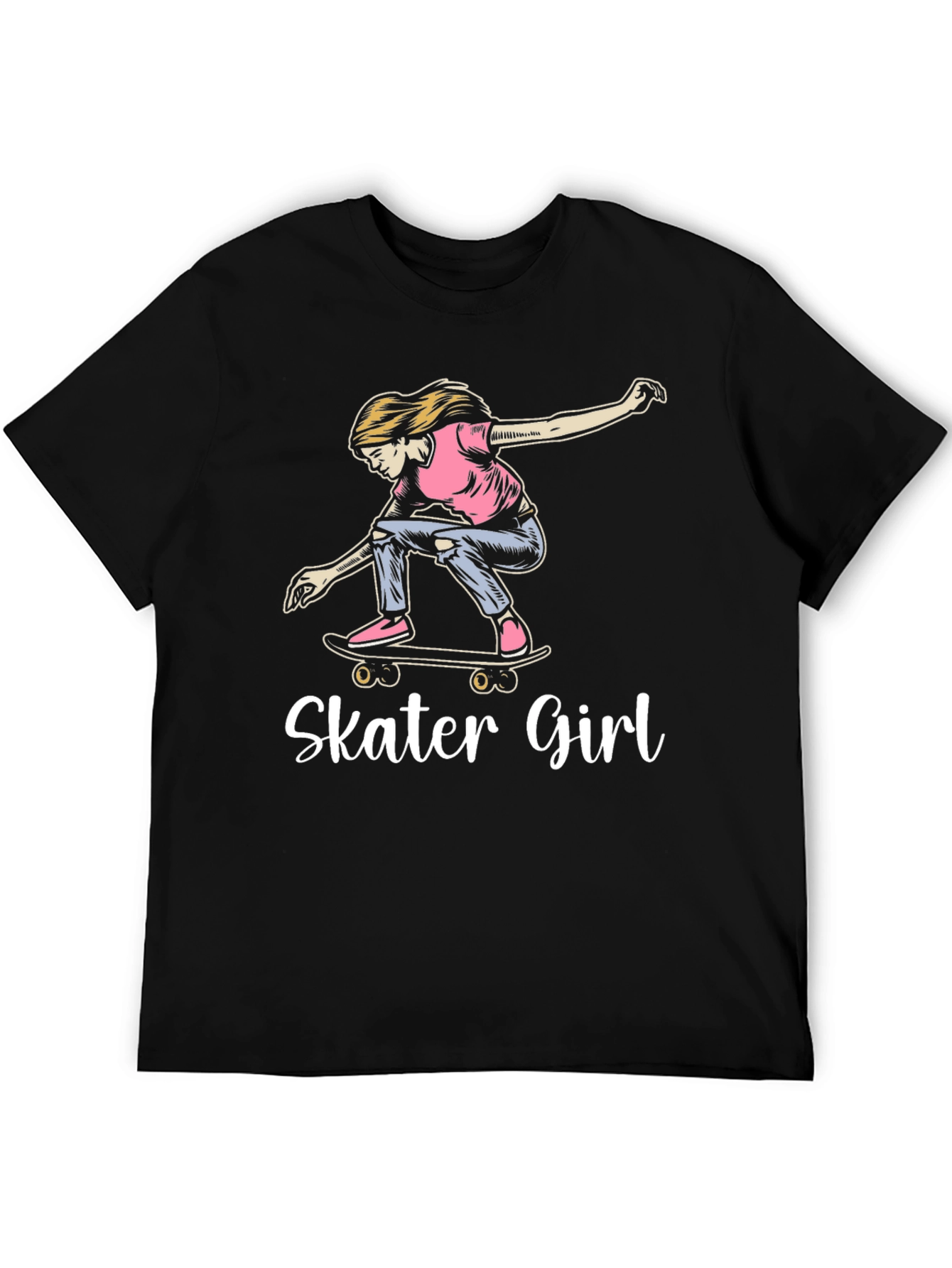 Skater Girl Graphic T-Shirt - Cool Casual Wear