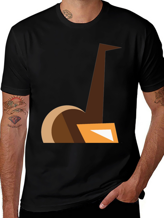 Abstract Ostrich Graphic Tee - Modern Casual Style