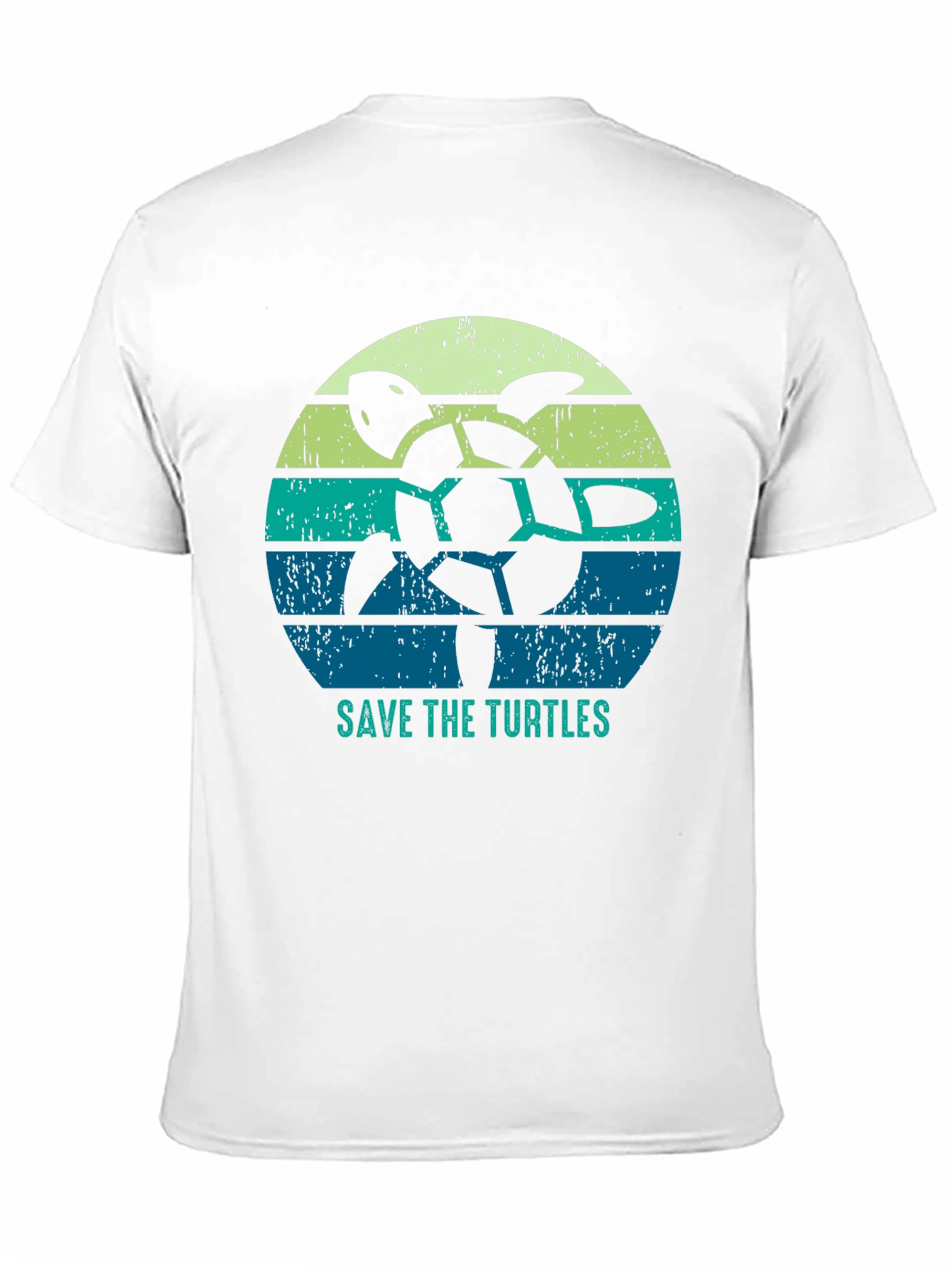 Save the Turtles Graphic Tee - Black Cotton T-Shirt