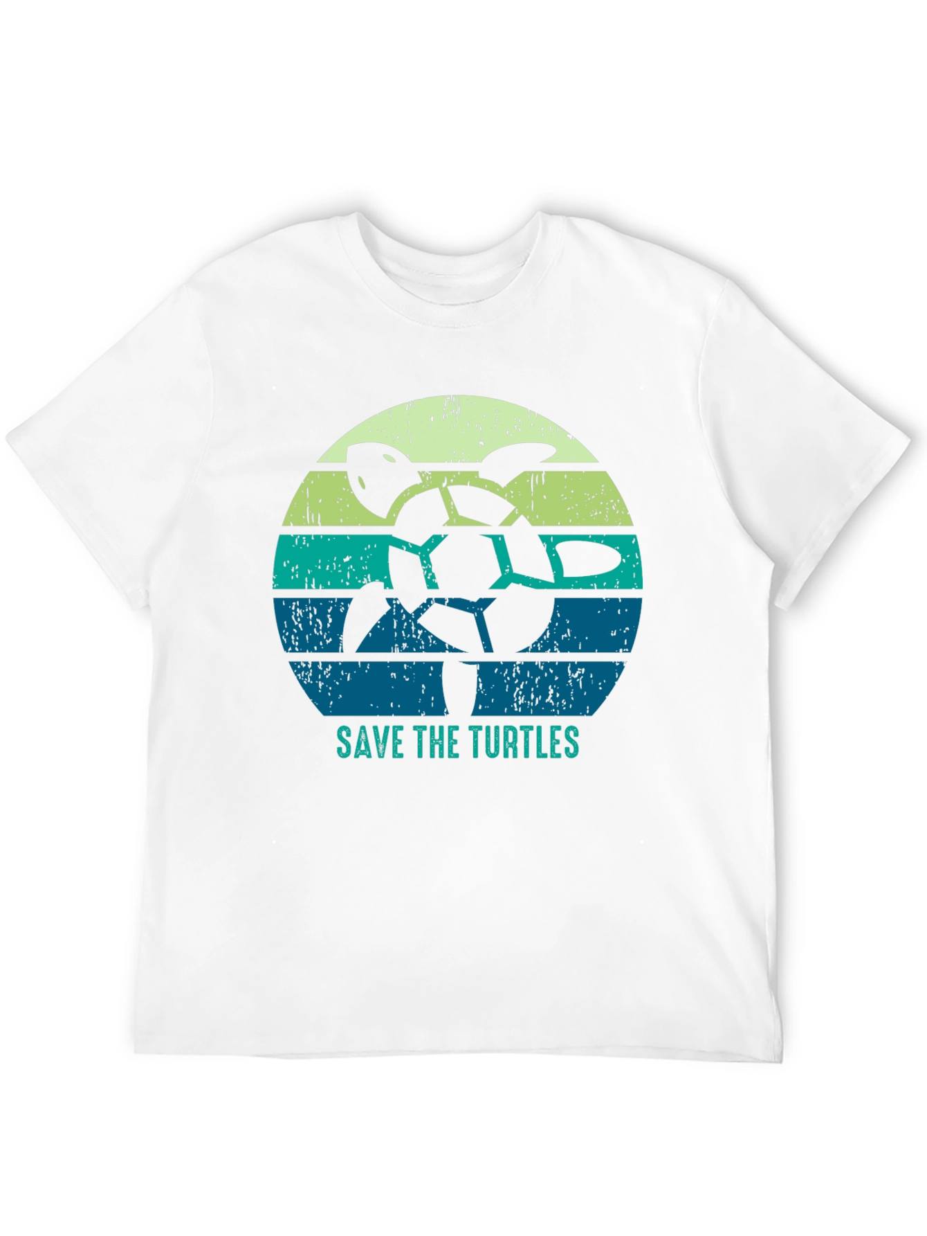 Save the Turtles Graphic Tee - Black Cotton T-Shirt