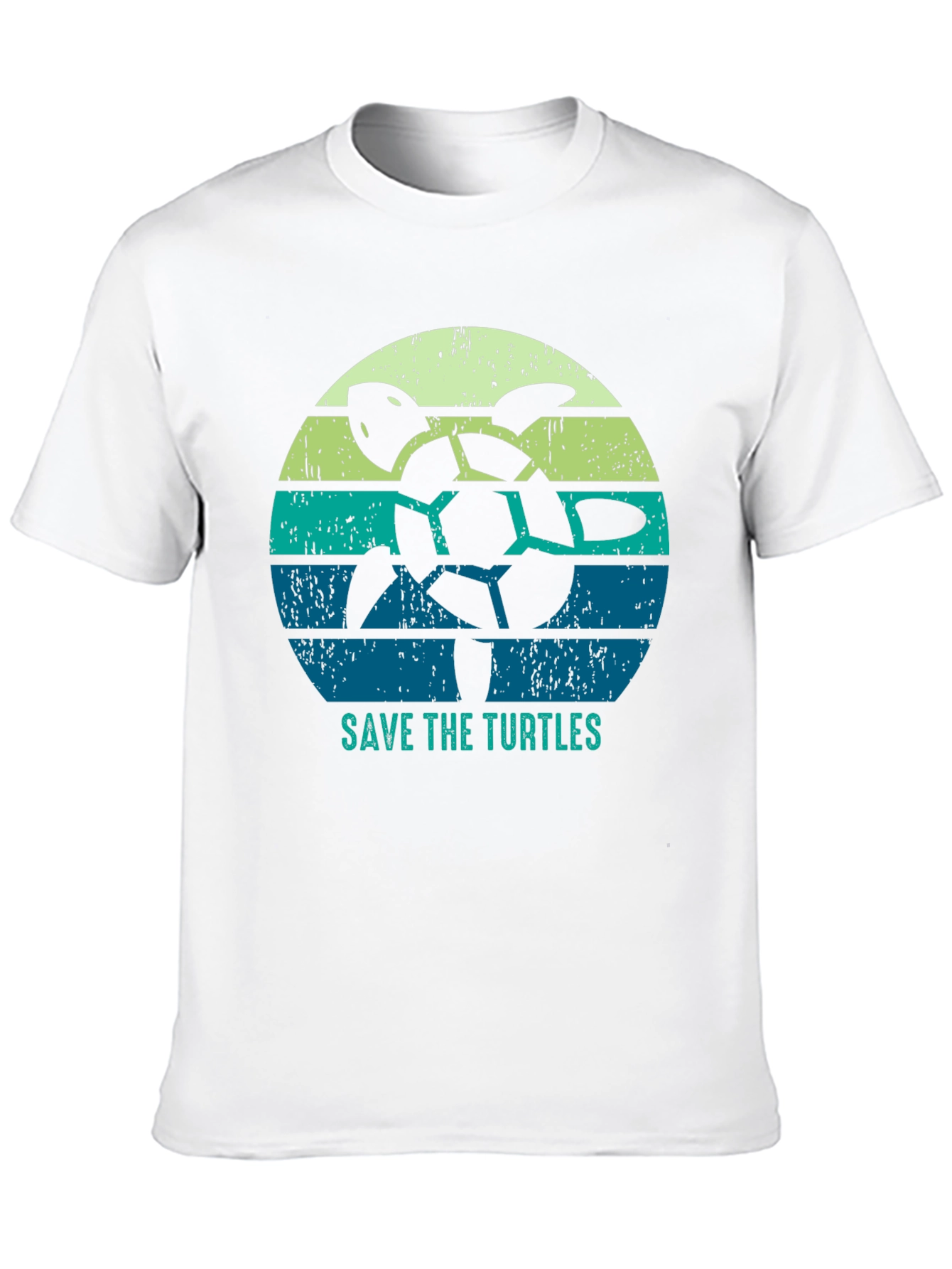 Save the Turtles Graphic Tee - Black Cotton T-Shirt