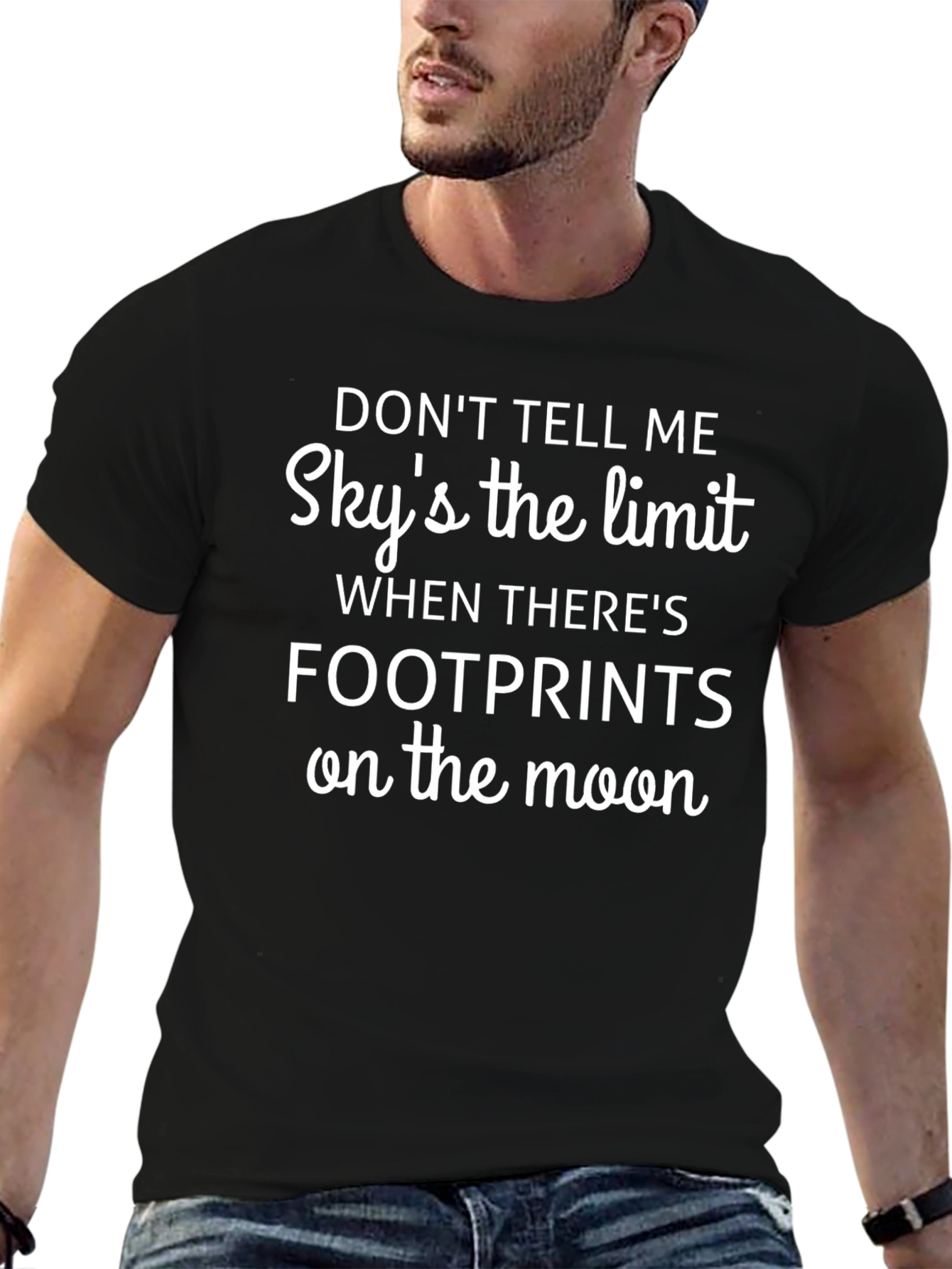 Skys the Limit Moon Footprints T-Shirt